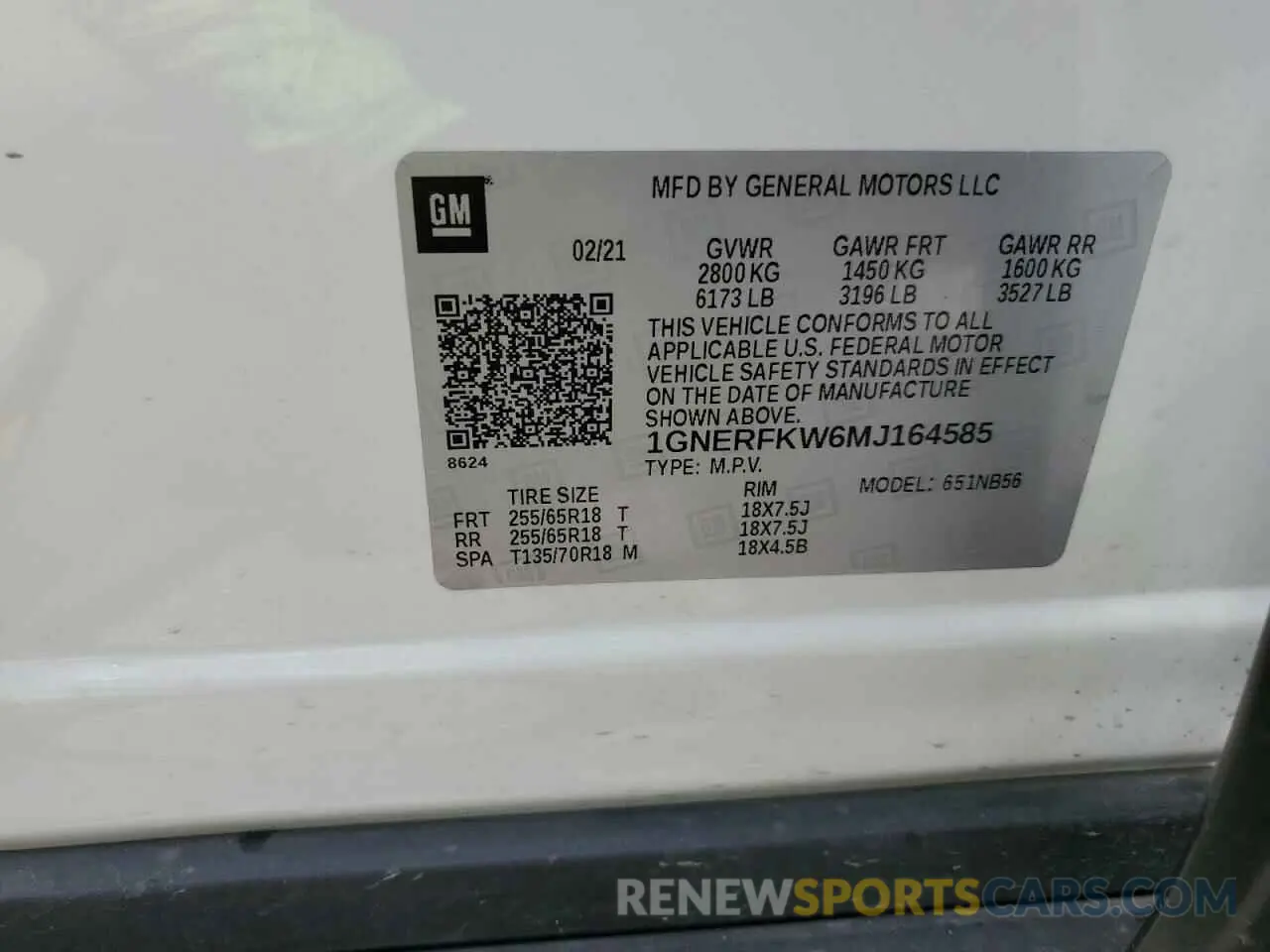 13 fotografías del automóvil dañado 1GNERFKW6MJ164585 CHEVROLET TRAVERSE 2021