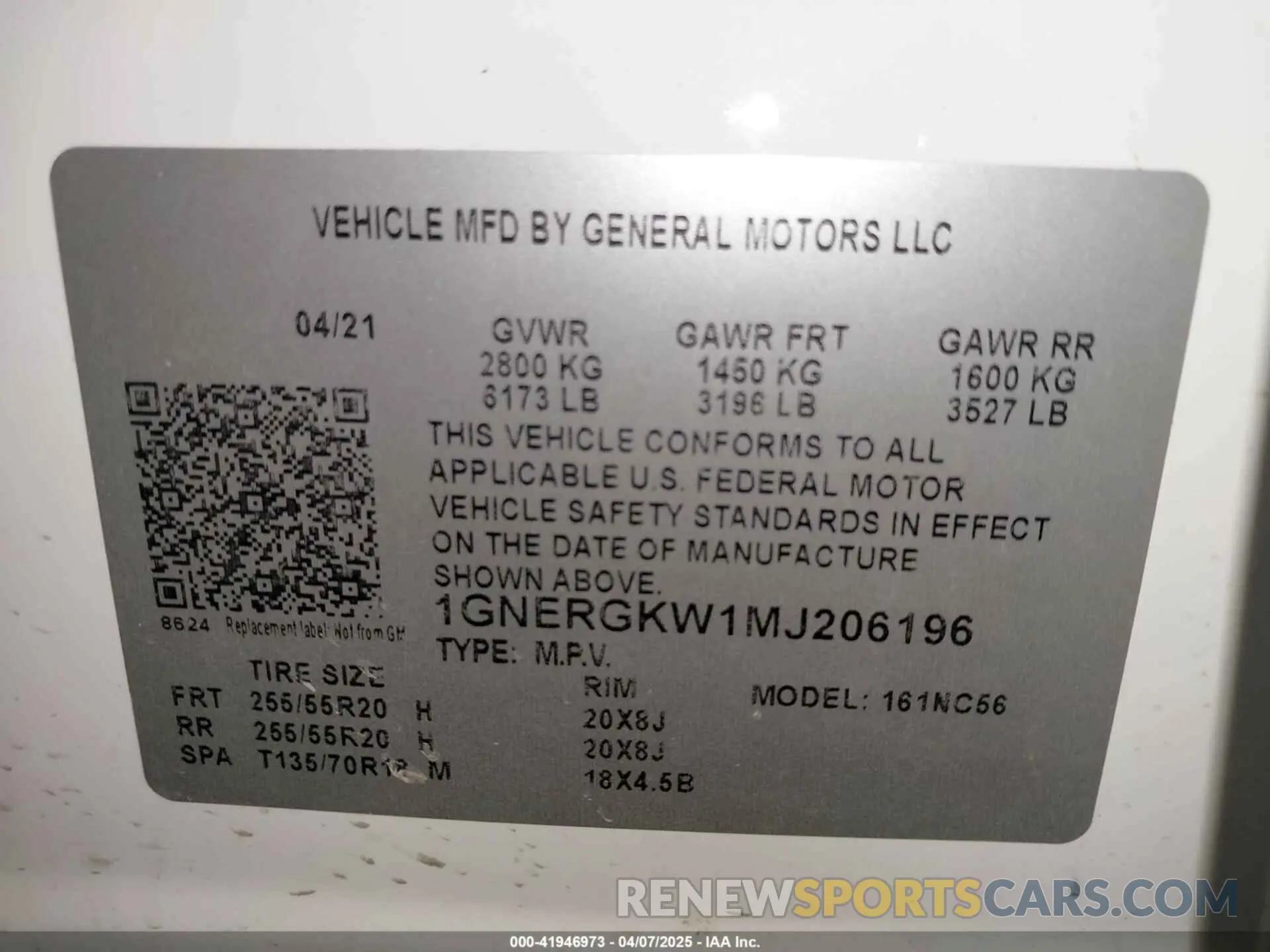 9 fotografías del automóvil dañado 1GNERGKW1MJ206196 CHEVROLET TRAVERSE 2021
