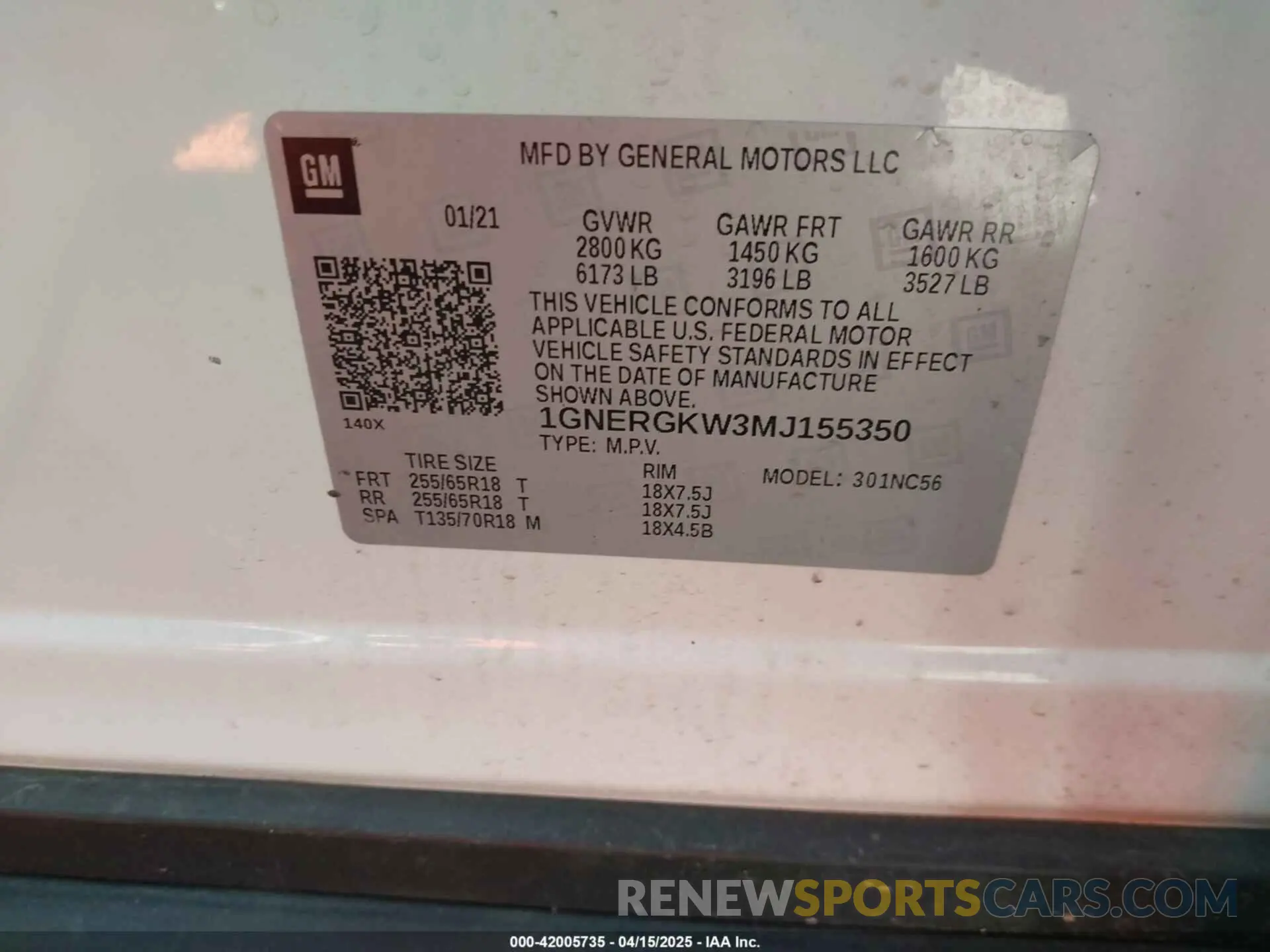 9 fotografías del automóvil dañado 1GNERGKW3MJ155350 CHEVROLET TRAVERSE 2021