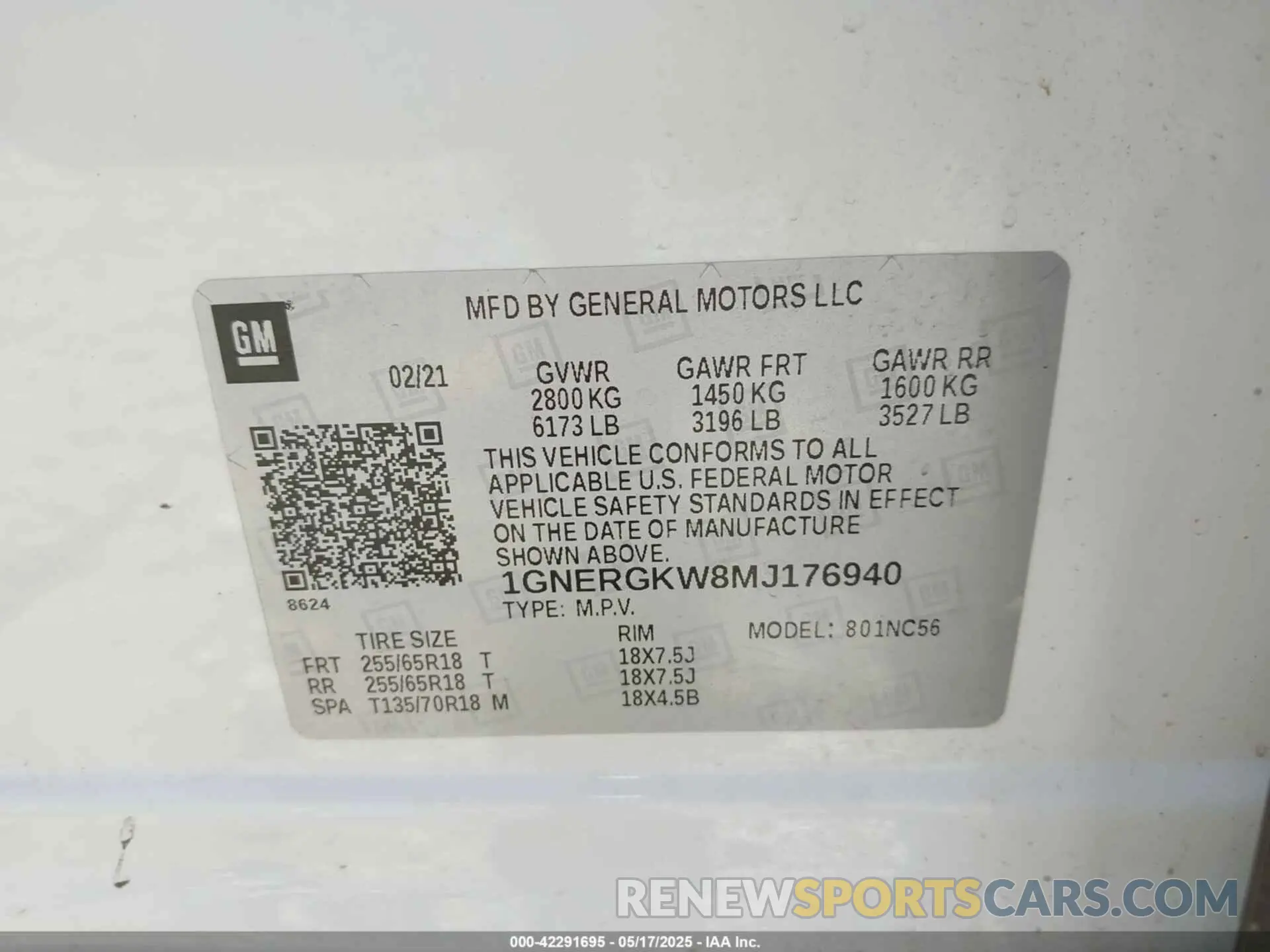 9 fotografías del automóvil dañado 1GNERGKW8MJ176940 CHEVROLET TRAVERSE 2021