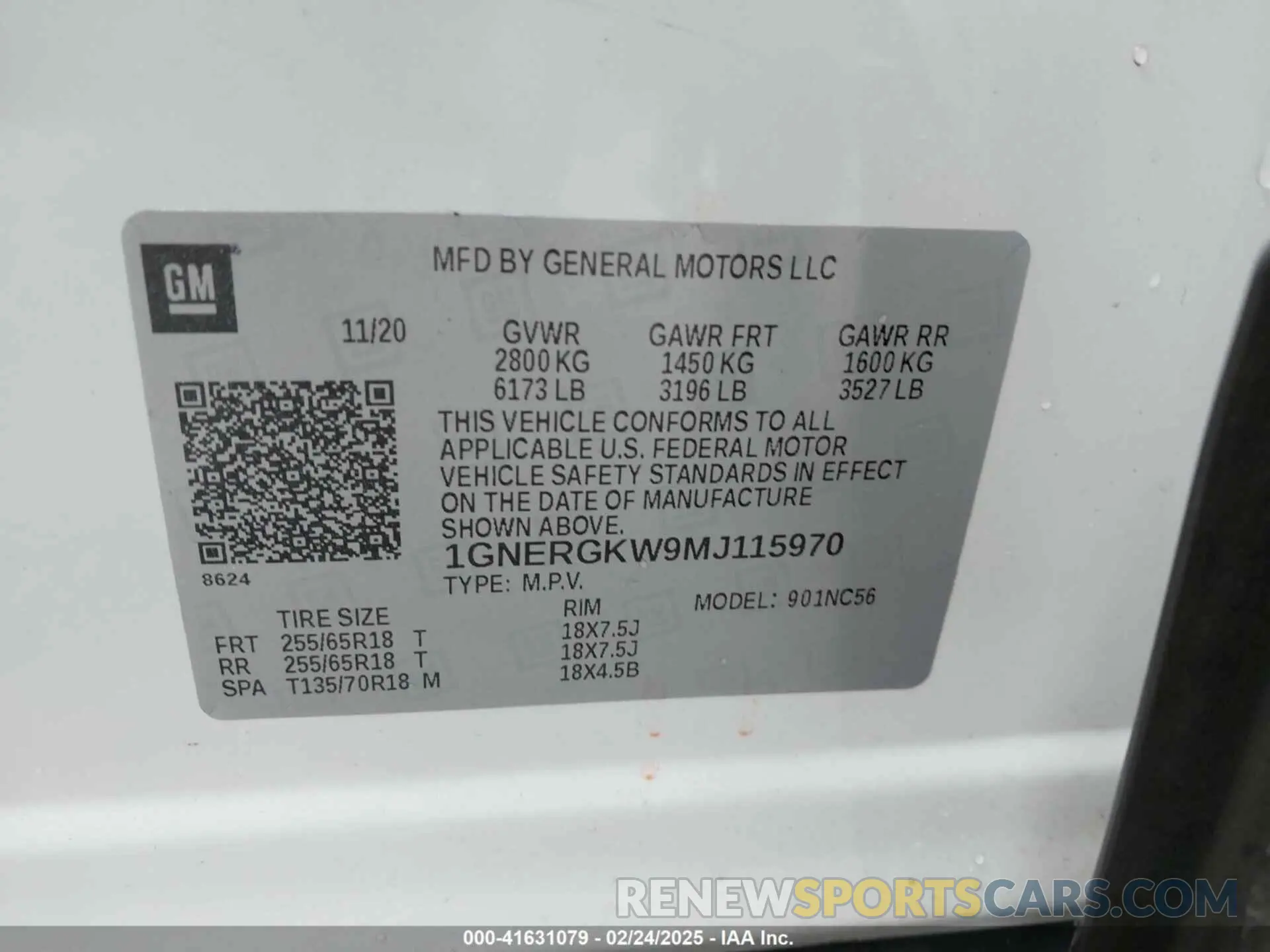 9 fotografías del automóvil dañado 1GNERGKW9MJ115970 CHEVROLET TRAVERSE 2021