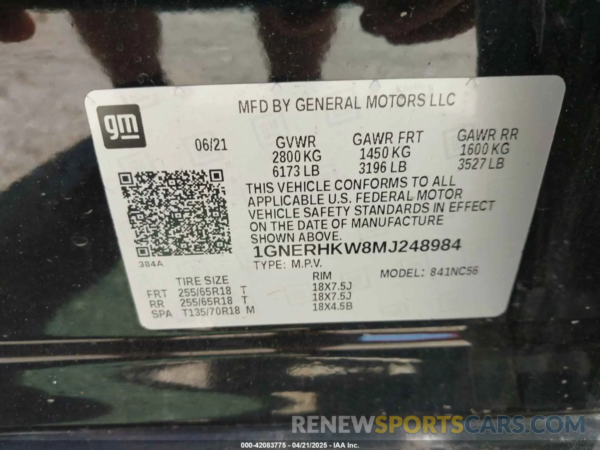 9 fotografías del automóvil dañado 1GNERHKW8MJ248984 CHEVROLET TRAVERSE 2021