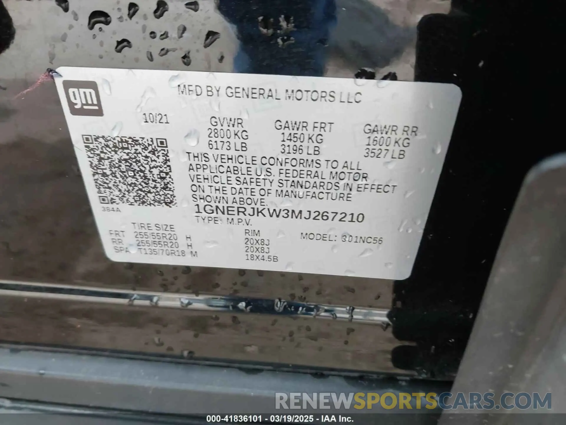 9 fotografías del automóvil dañado 1GNERJKW3MJ267210 CHEVROLET TRAVERSE 2021