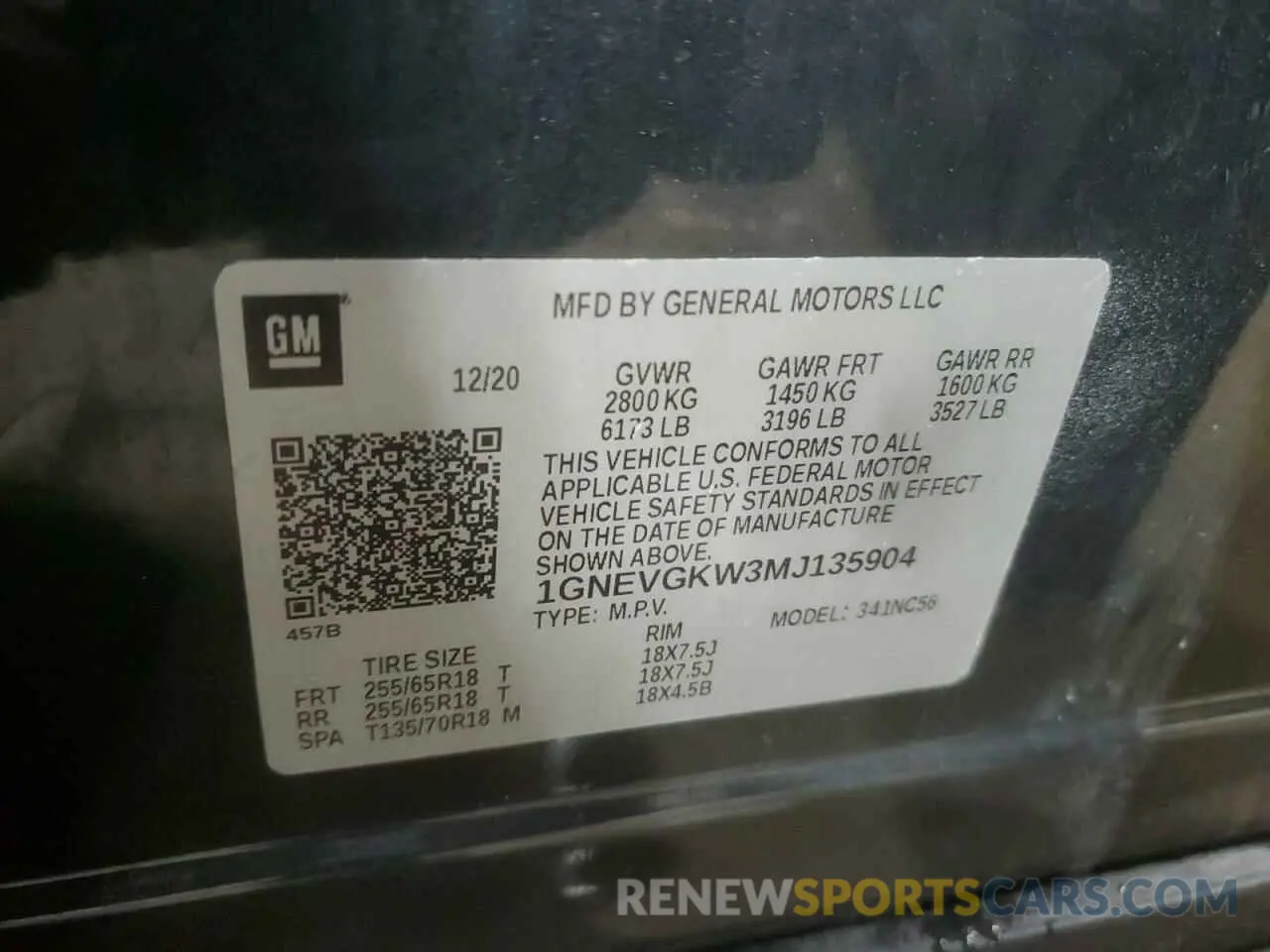 13 fotografías del automóvil dañado 1GNEVGKW3MJ135904 CHEVROLET TRAVERSE 2021