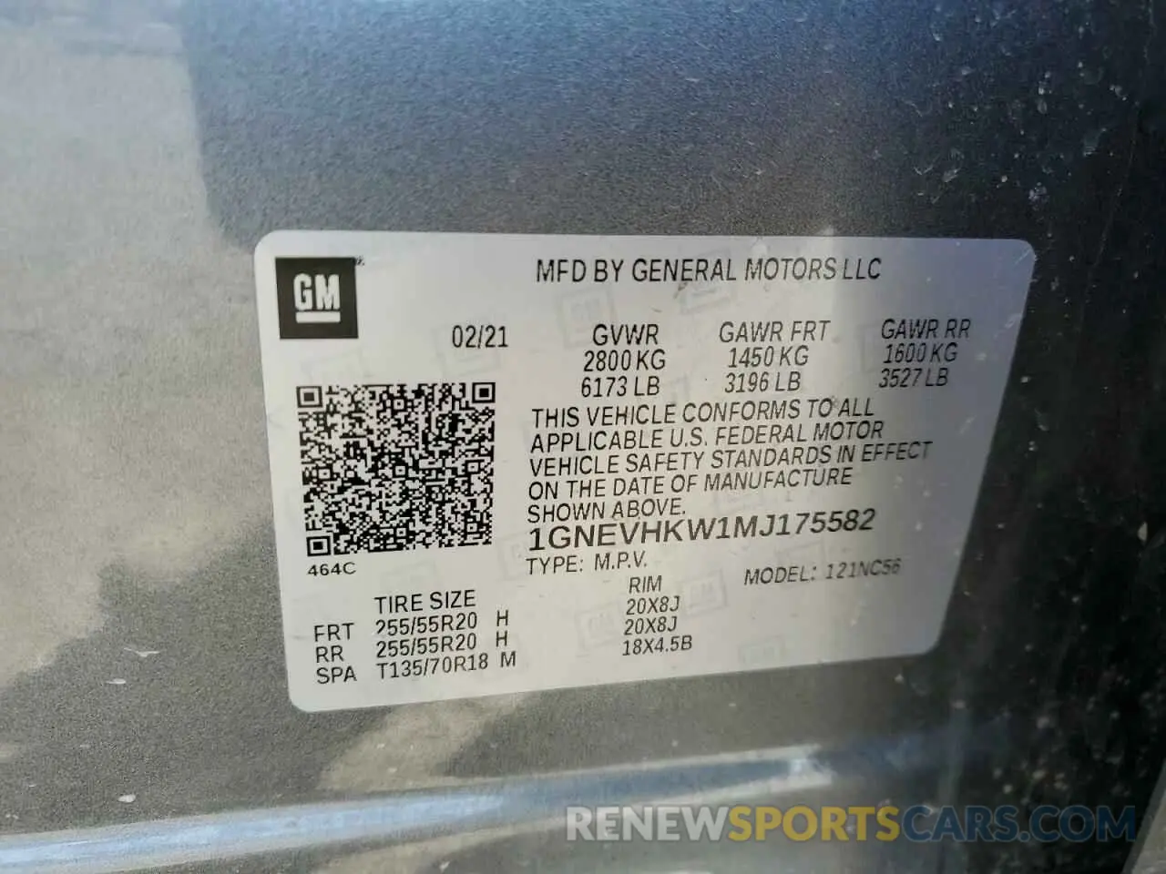 15 fotografías del automóvil dañado 1GNEVHKW1MJ175582 CHEVROLET TRAVERSE 2021