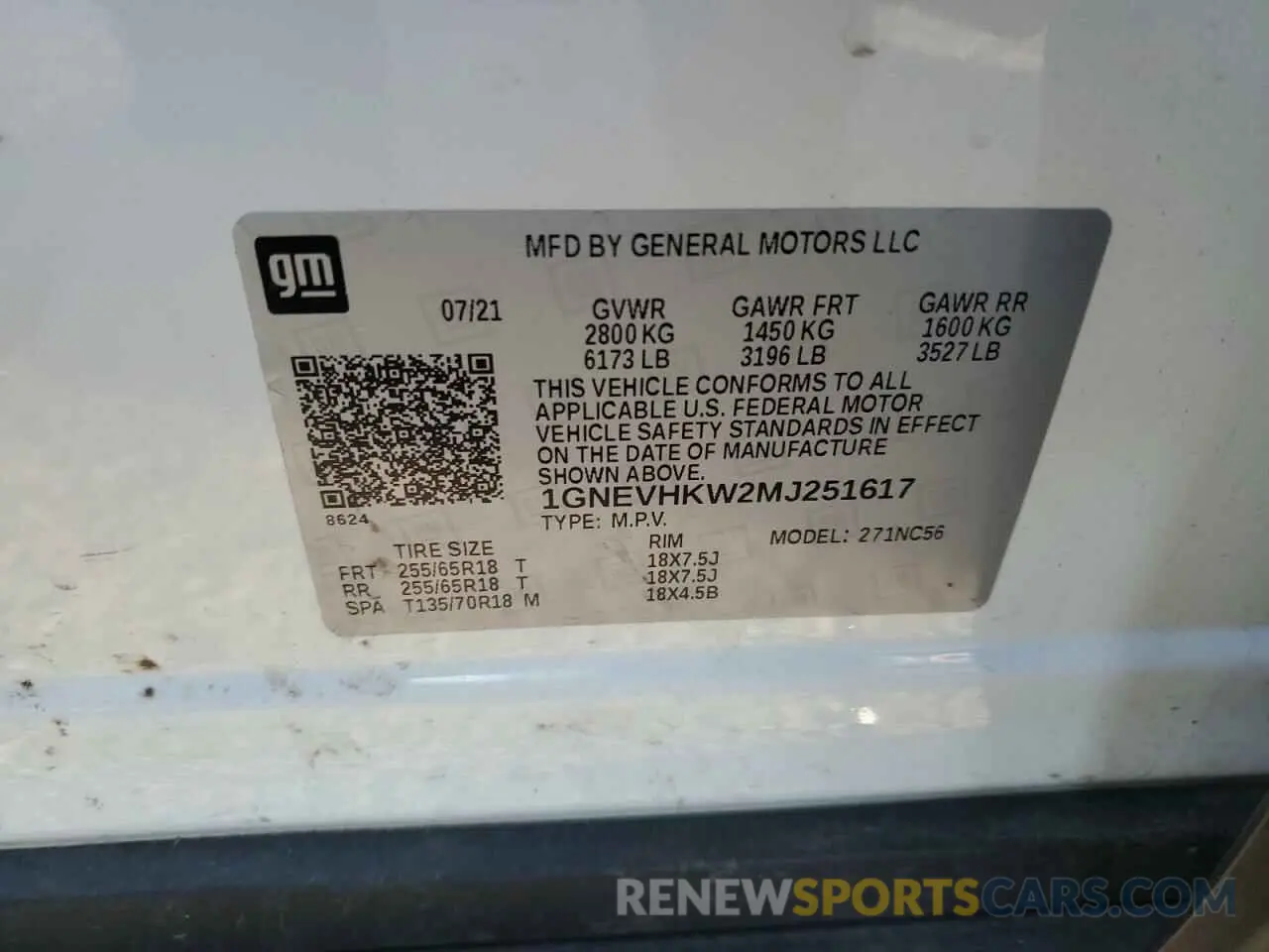 14 fotografías del automóvil dañado 1GNEVHKW2MJ251617 CHEVROLET TRAVERSE 2021