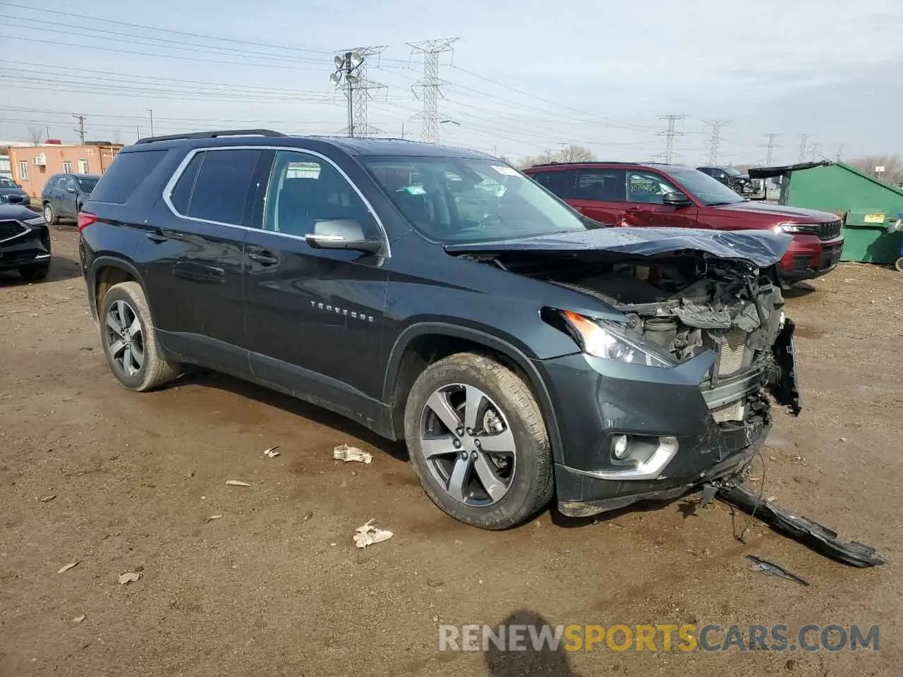 4 fotografías del automóvil dañado 1GNEVHKWXMJ174155 CHEVROLET TRAVERSE 2021