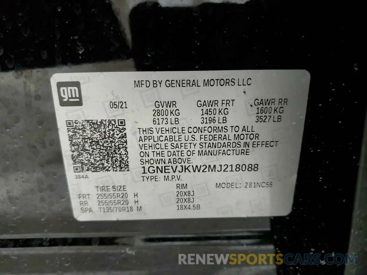 14 fotografías del automóvil dañado 1GNEVJKW2MJ218088 CHEVROLET TRAVERSE 2021