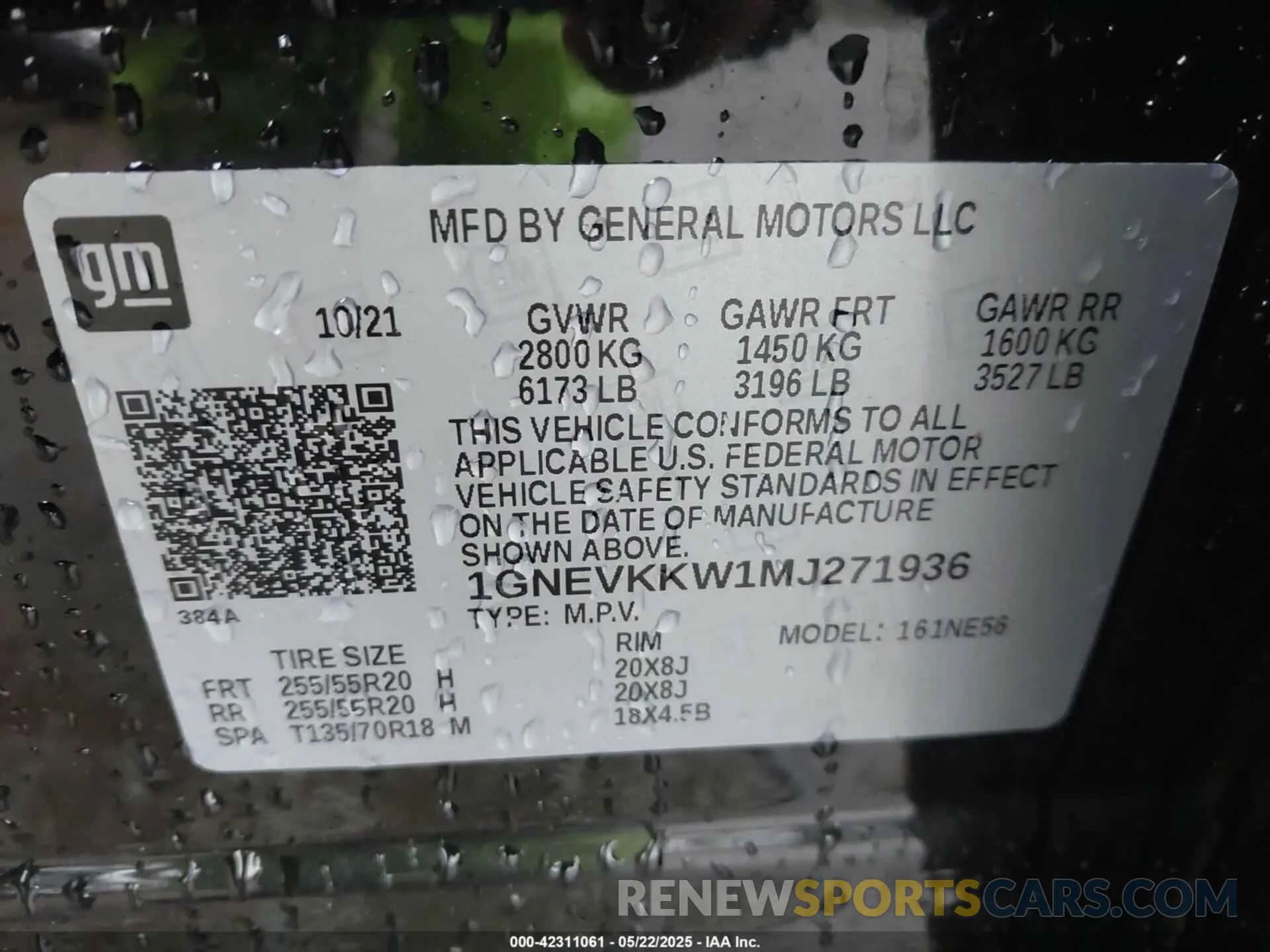 9 fotografías del automóvil dañado 1GNEVKKW1MJ271936 CHEVROLET TRAVERSE 2021