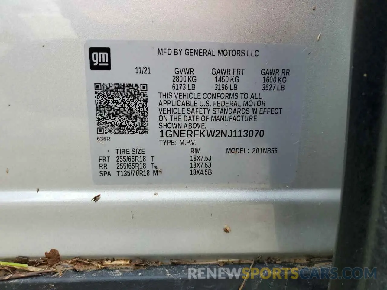 14 fotografías del automóvil dañado 1GNERFKW2NJ113070 CHEVROLET TRAVERSE 2022