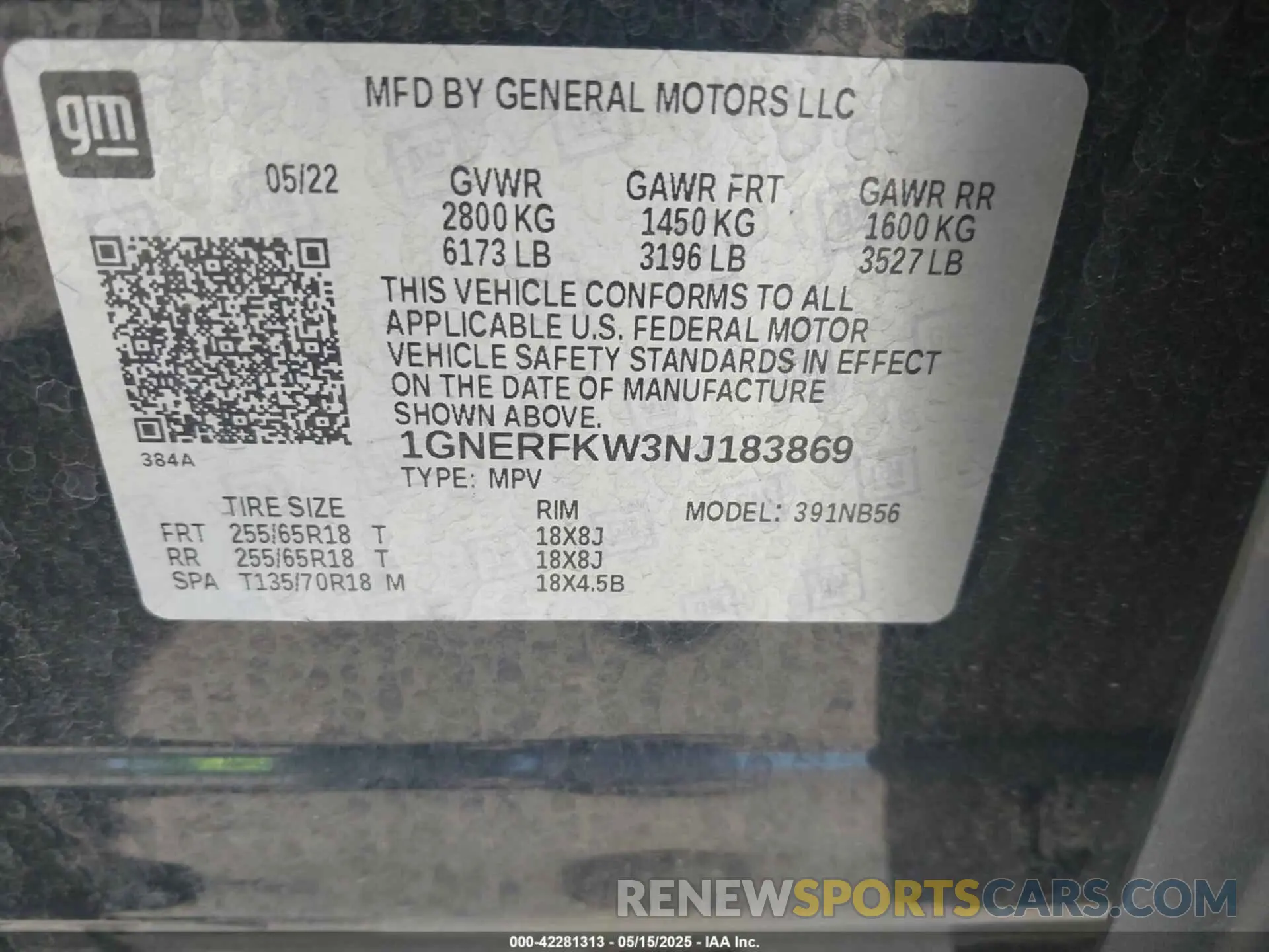 9 fotografías del automóvil dañado 1GNERFKW3NJ183869 CHEVROLET TRAVERSE 2022