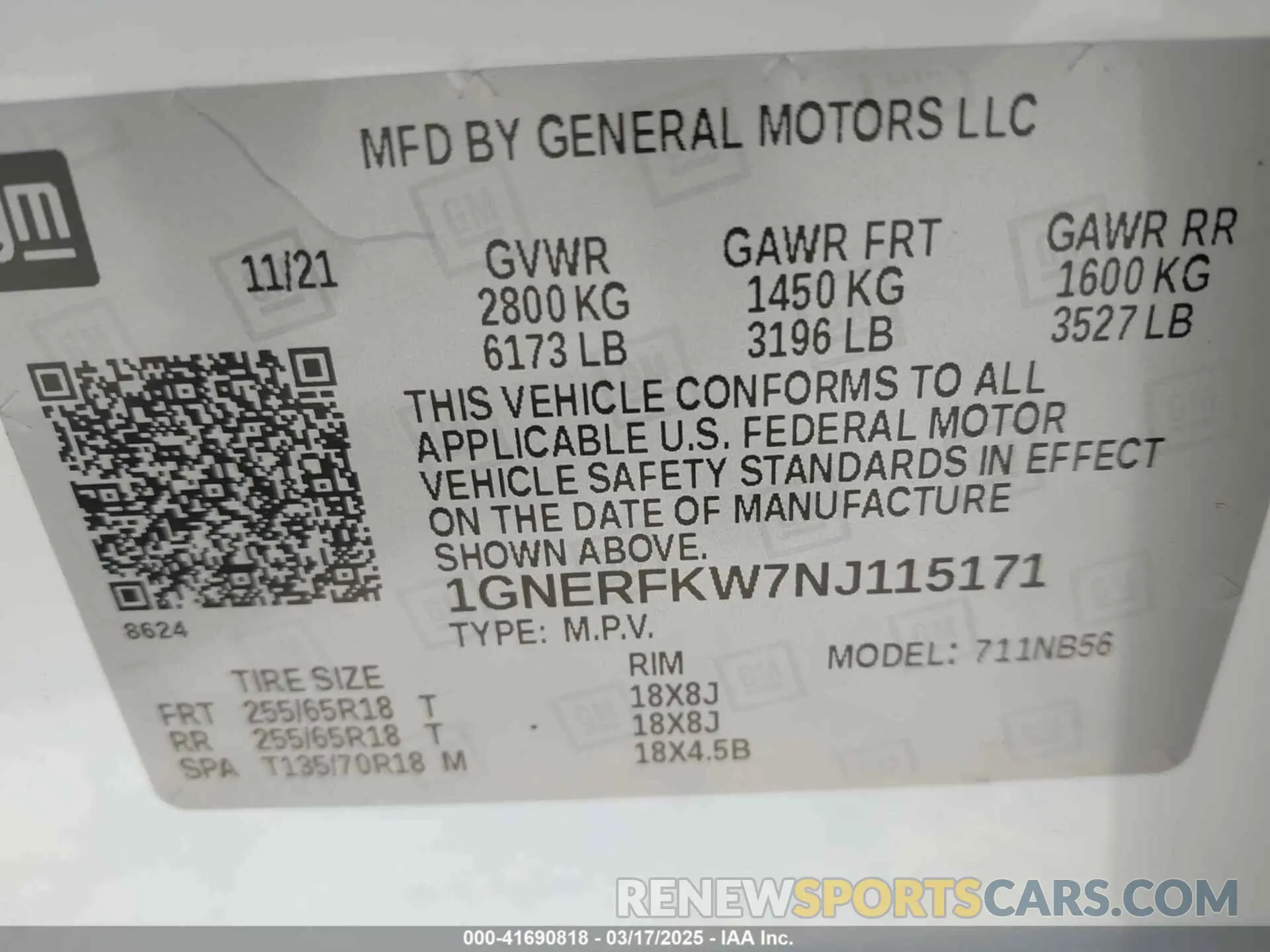 9 fotografías del automóvil dañado 1GNERFKW7NJ115171 CHEVROLET TRAVERSE 2022