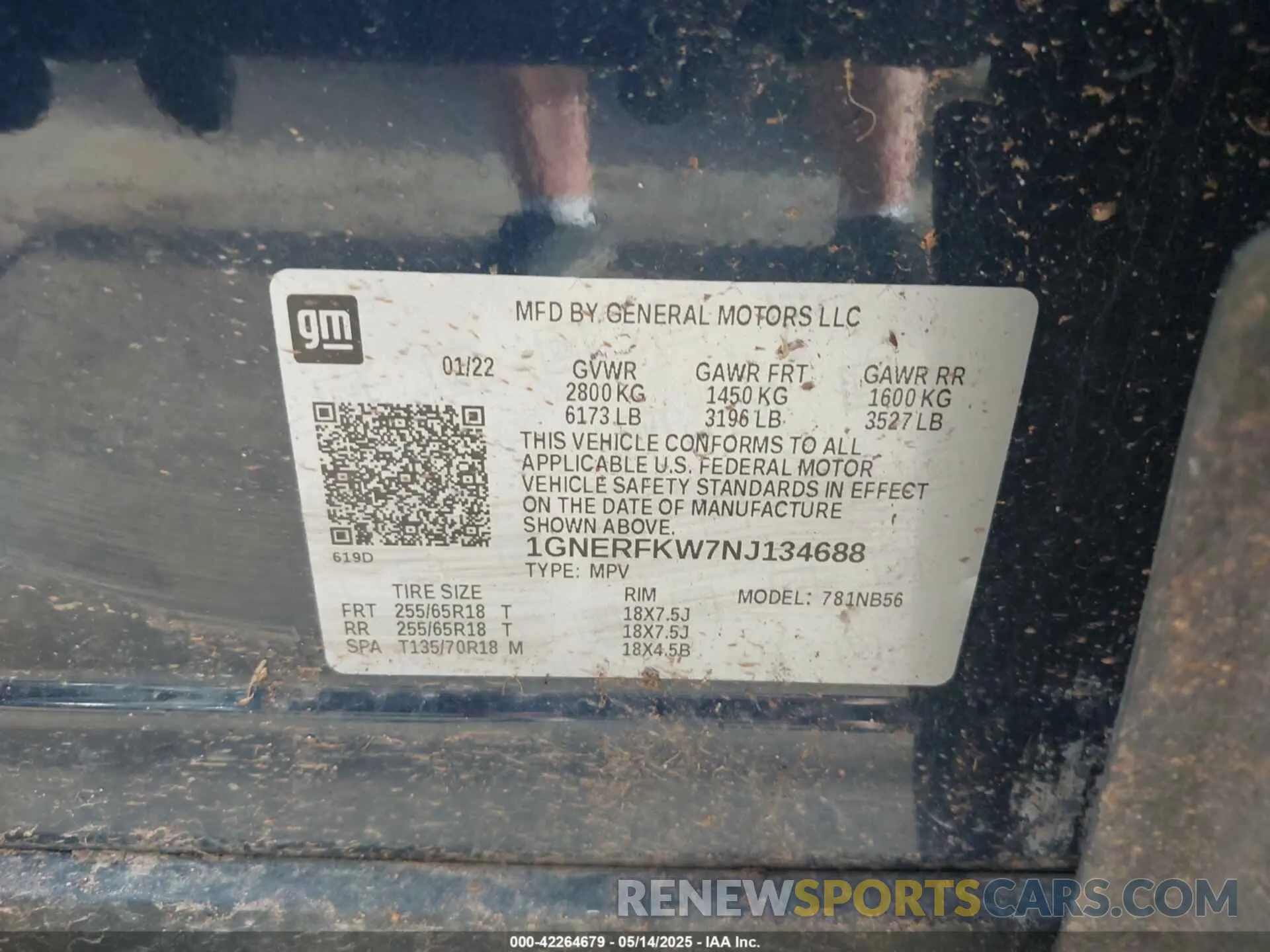 9 fotografías del automóvil dañado 1GNERFKW7NJ134688 CHEVROLET TRAVERSE 2022