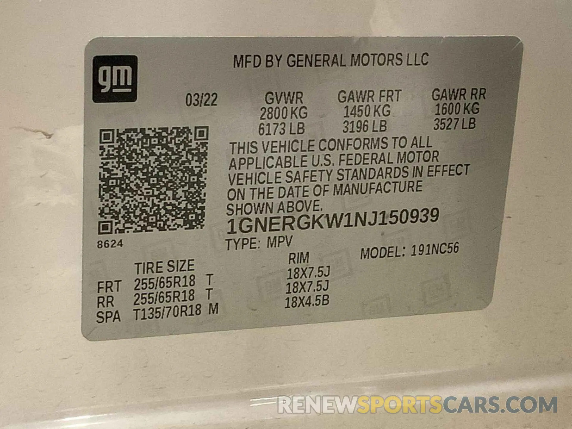 6 fotografías del automóvil dañado 1GNERGKW1NJ150939 CHEVROLET TRAVERSE 2022