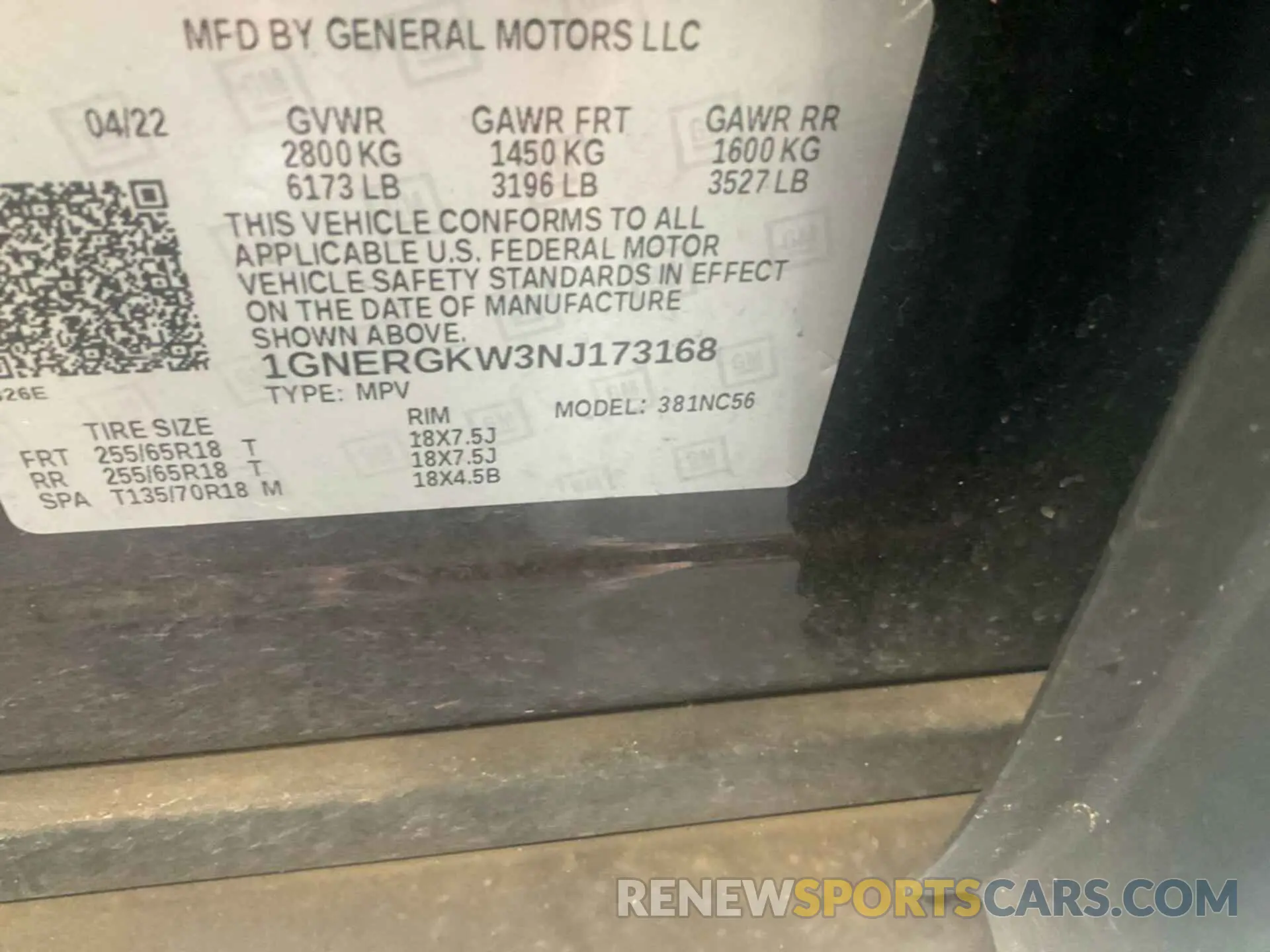 22 fotografías del automóvil dañado 1GNERGKW3NJ173168 CHEVROLET TRAVERSE 2022