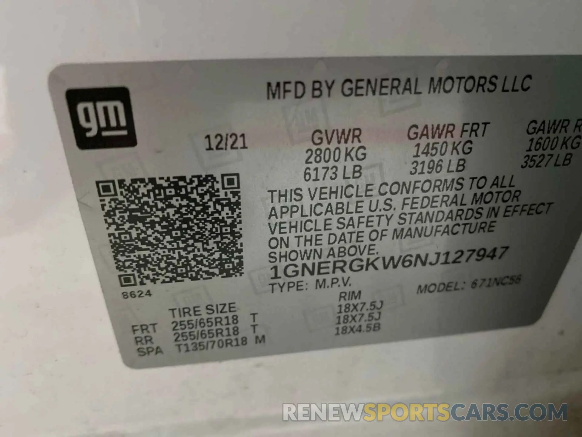 22 fotografías del automóvil dañado 1GNERGKW6NJ127947 CHEVROLET TRAVERSE 2022