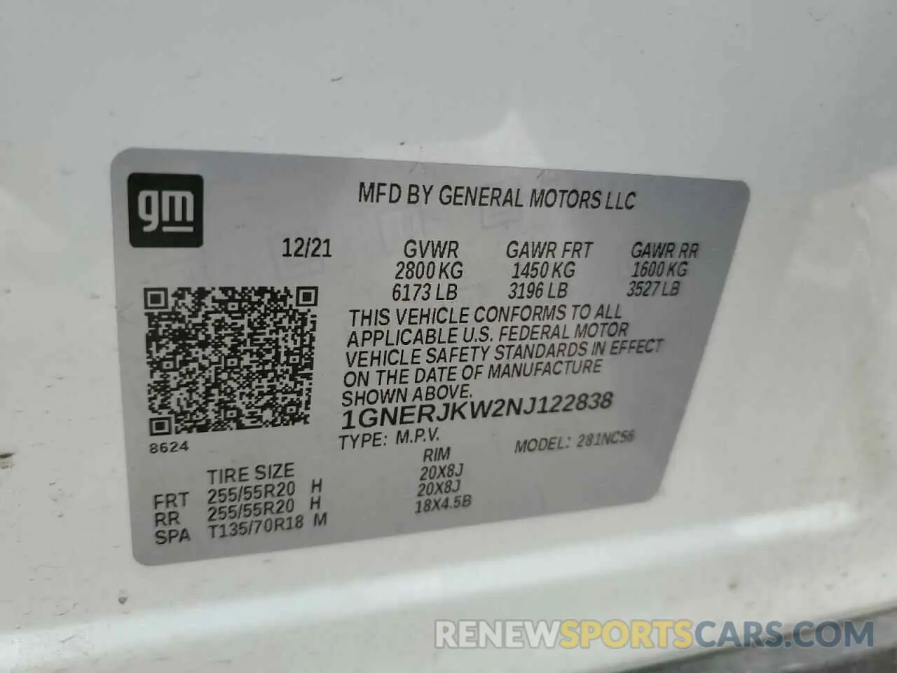13 fotografías del automóvil dañado 1GNERJKW2NJ122838 CHEVROLET TRAVERSE 2022