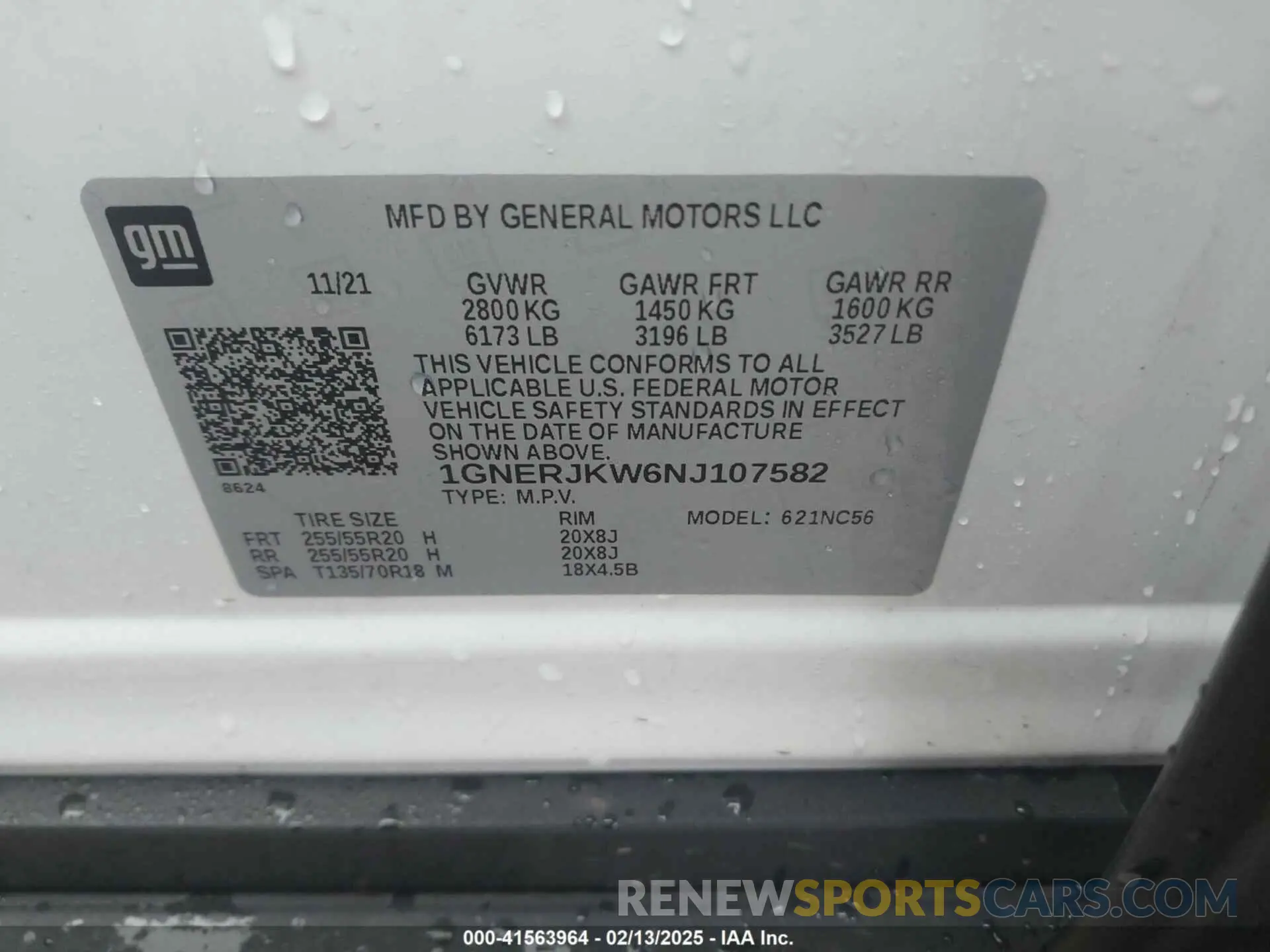 9 fotografías del automóvil dañado 1GNERJKW6NJ107582 CHEVROLET TRAVERSE 2022