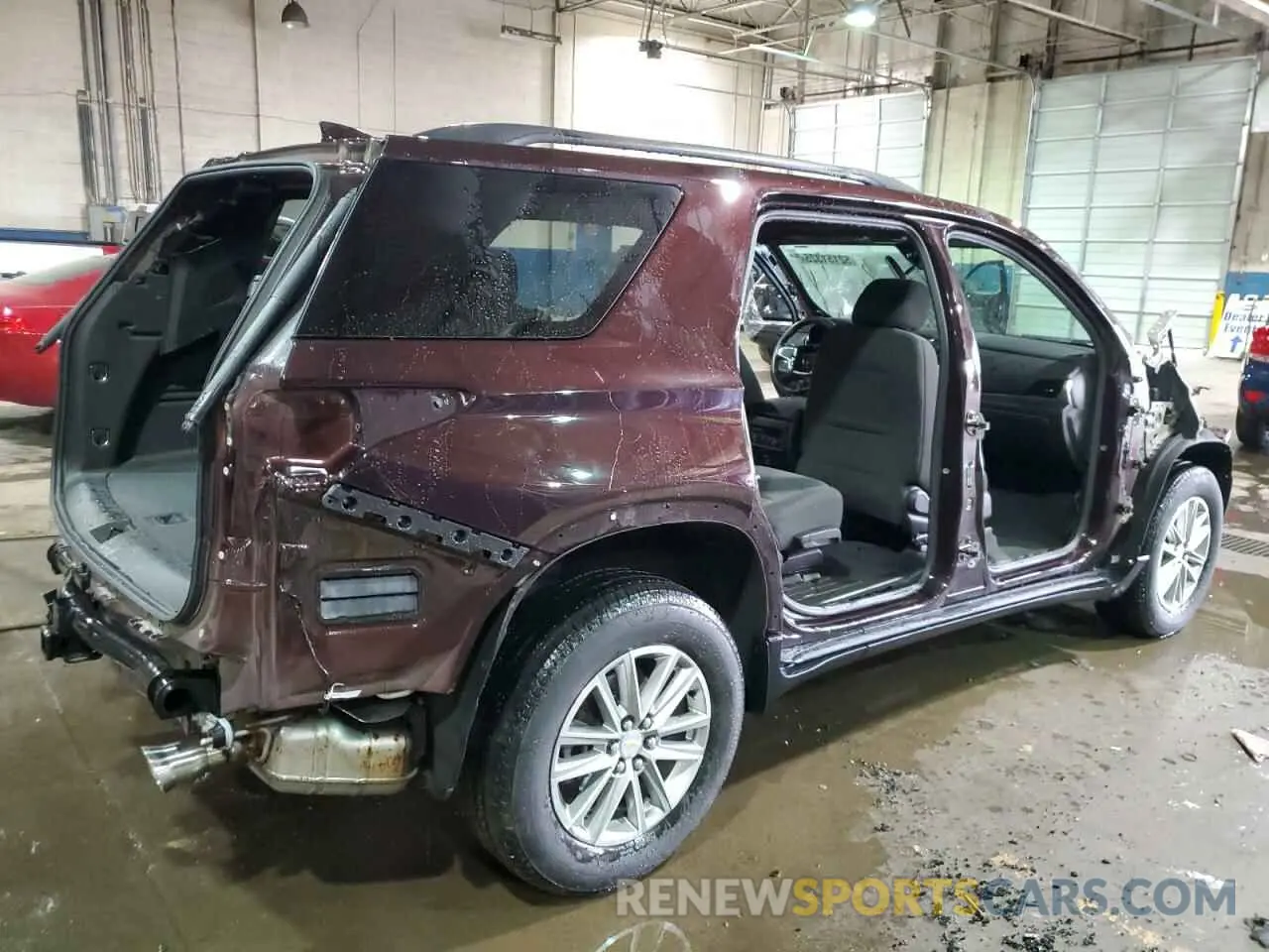 3 fotografías del automóvil dañado 1GNEVGKW7NJ139567 CHEVROLET TRAVERSE 2022