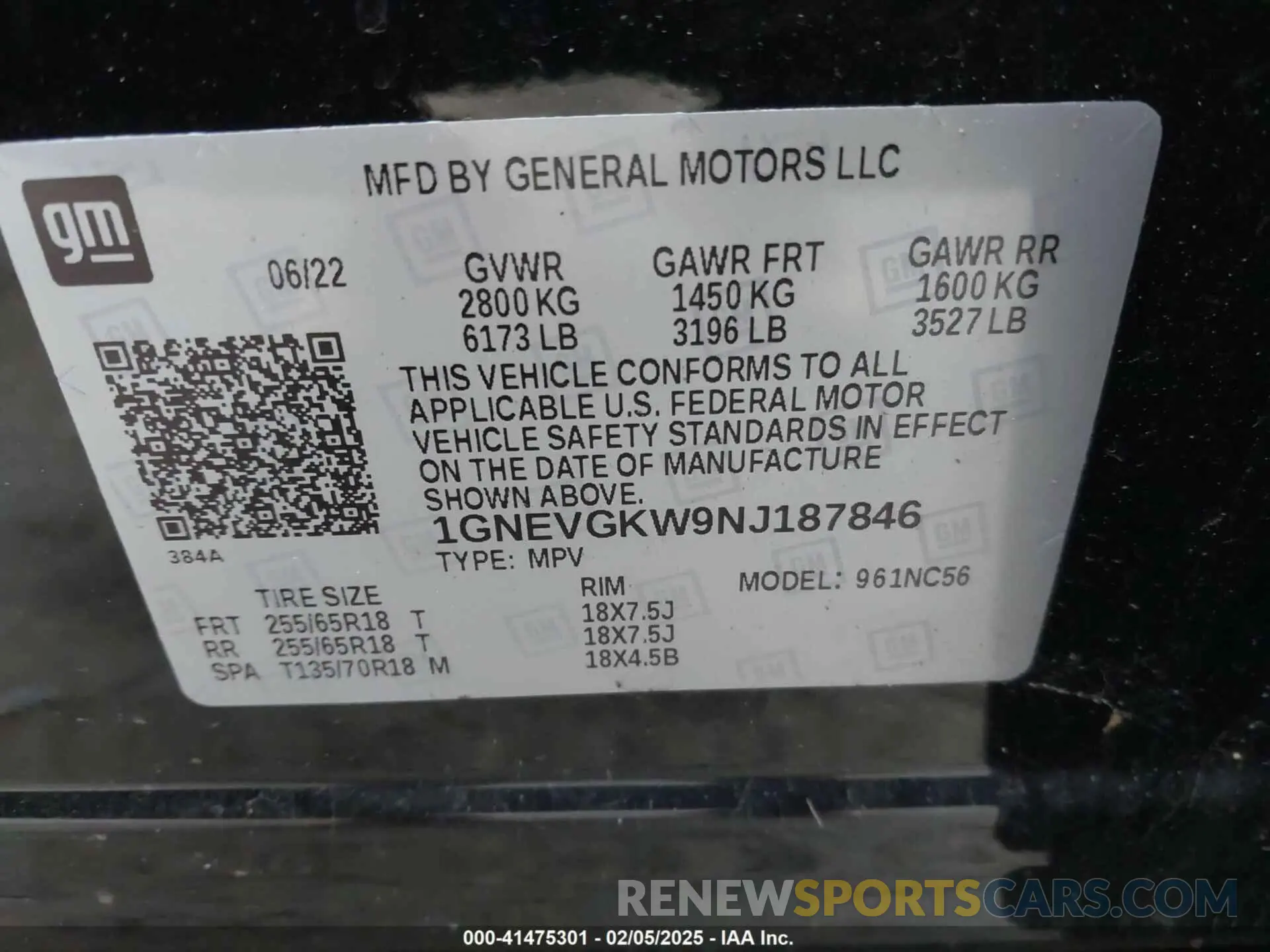 9 fotografías del automóvil dañado 1GNEVGKW9NJ187846 CHEVROLET TRAVERSE 2022
