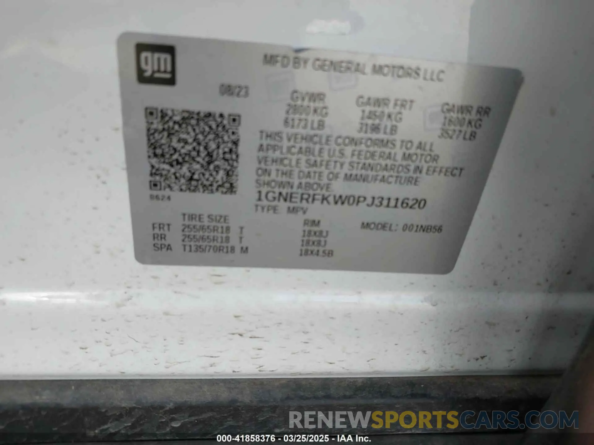 9 fotografías del automóvil dañado 1GNERFKW0PJ311620 CHEVROLET TRAVERSE 2023