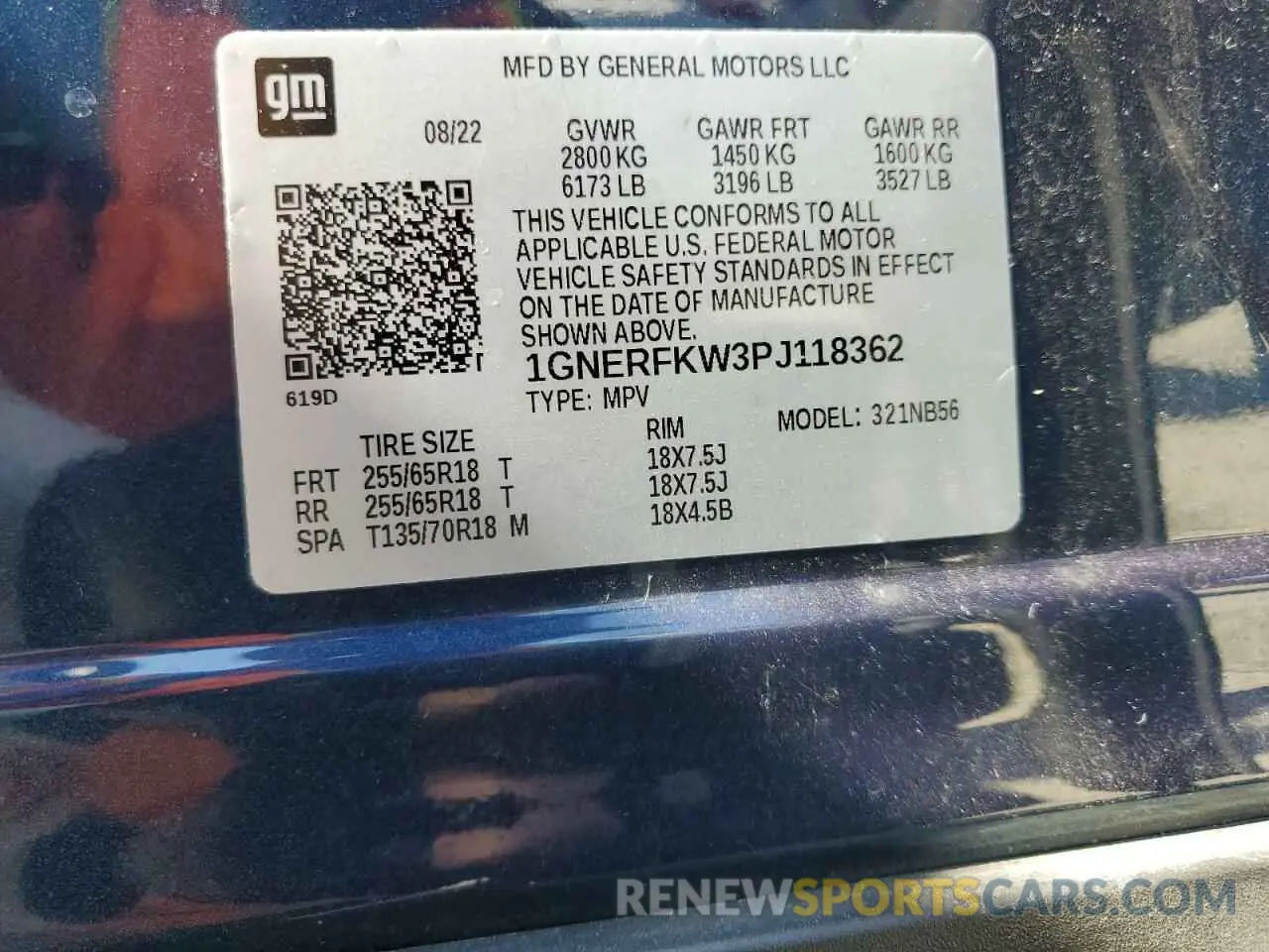 14 fotografías del automóvil dañado 1GNERFKW3PJ118362 CHEVROLET TRAVERSE 2023