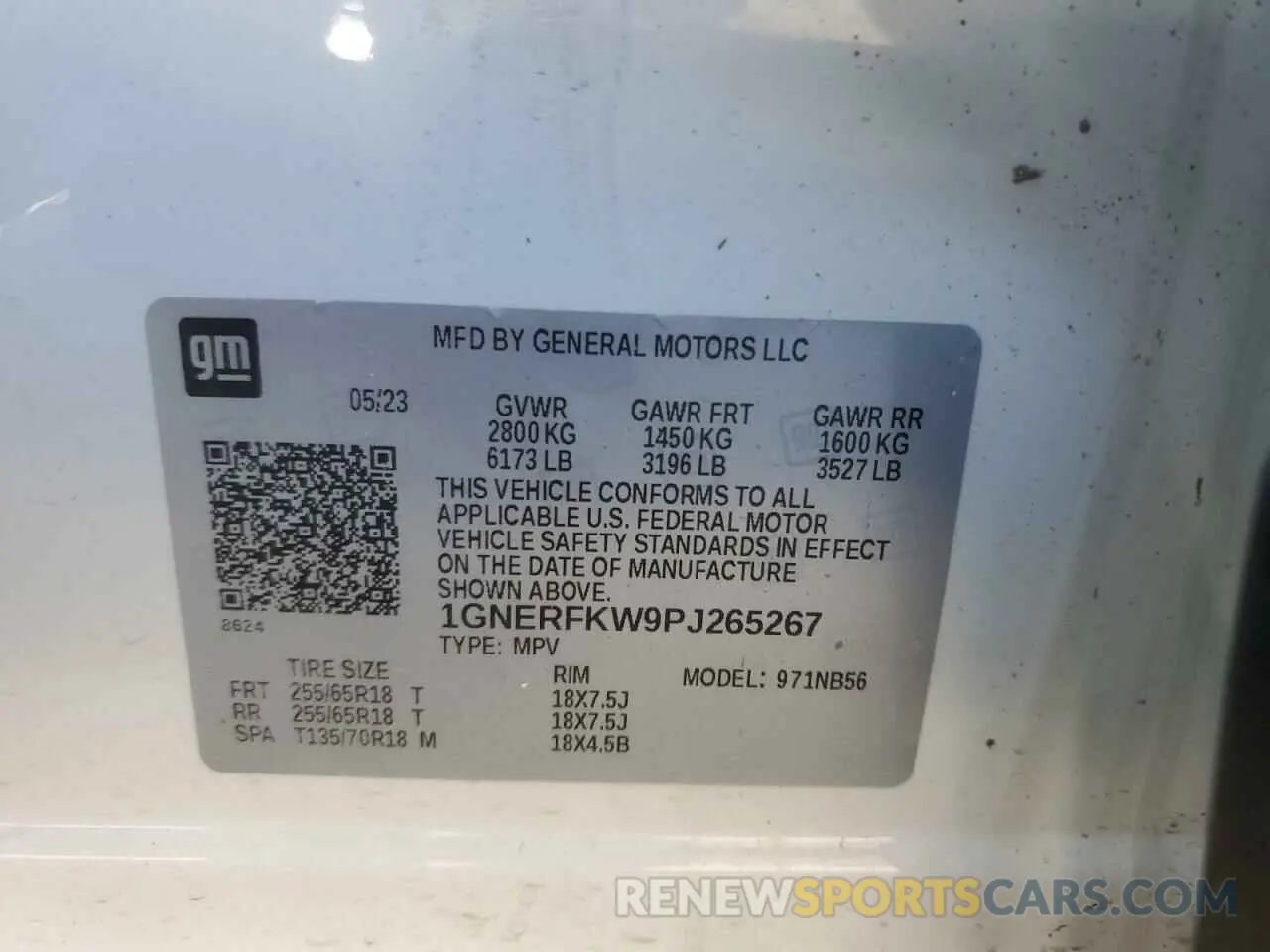 13 fotografías del automóvil dañado 1GNERFKW9PJ265267 CHEVROLET TRAVERSE 2023