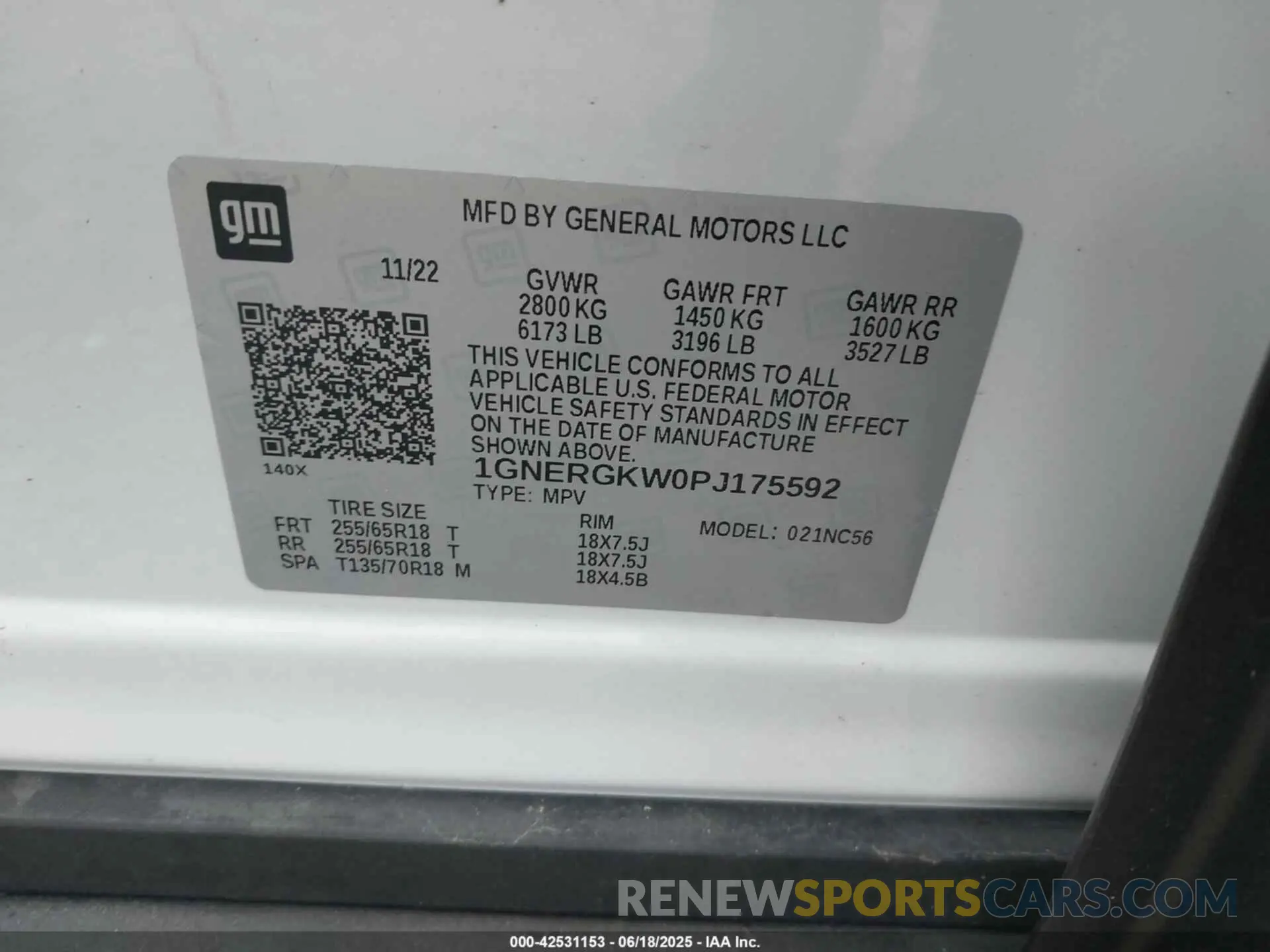 9 fotografías del automóvil dañado 1GNERGKW0PJ175592 CHEVROLET TRAVERSE 2023