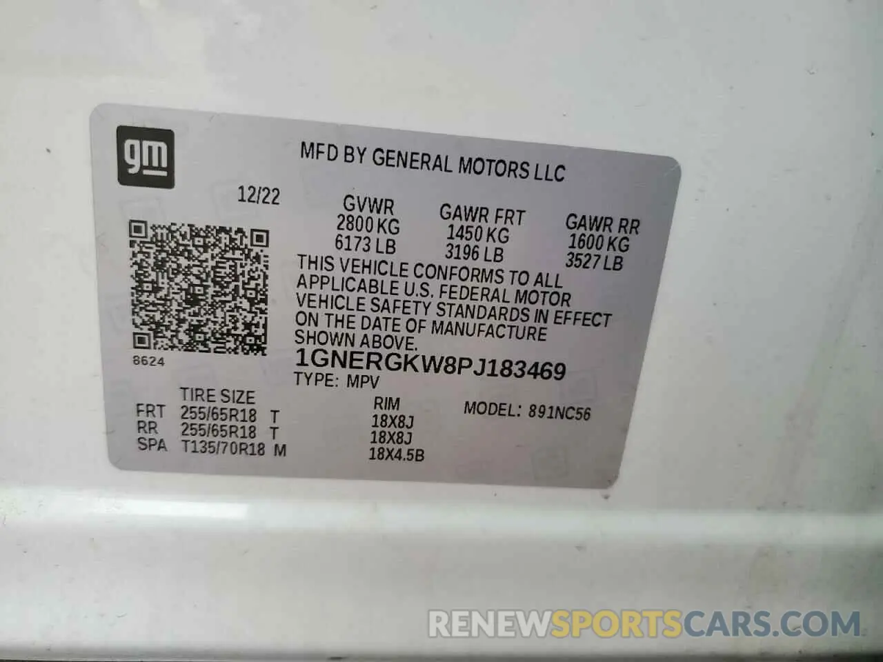 13 fotografías del automóvil dañado 1GNERGKW8PJ183469 CHEVROLET TRAVERSE 2023