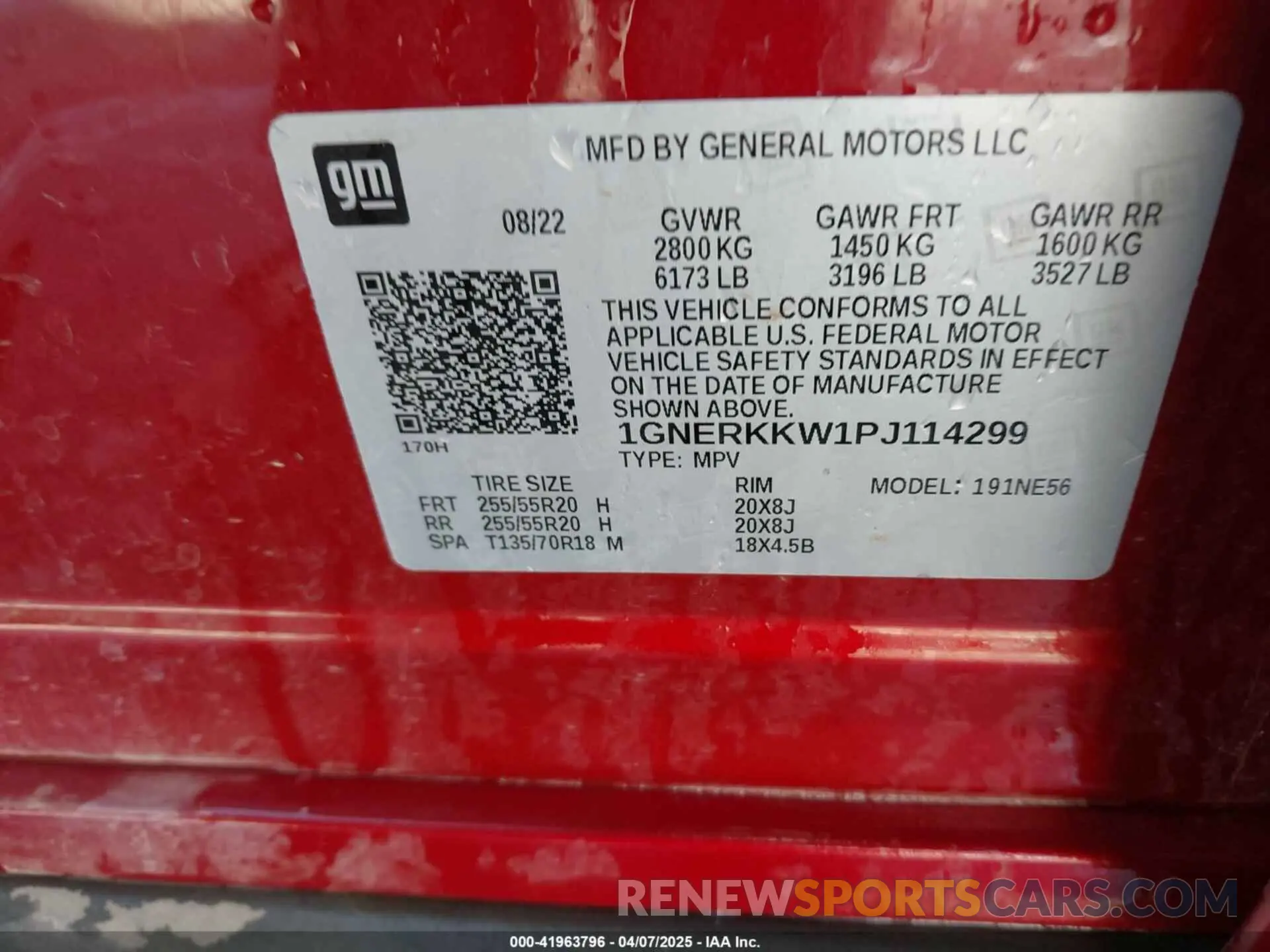 9 fotografías del automóvil dañado 1GNERKKW1PJ114299 CHEVROLET TRAVERSE 2023