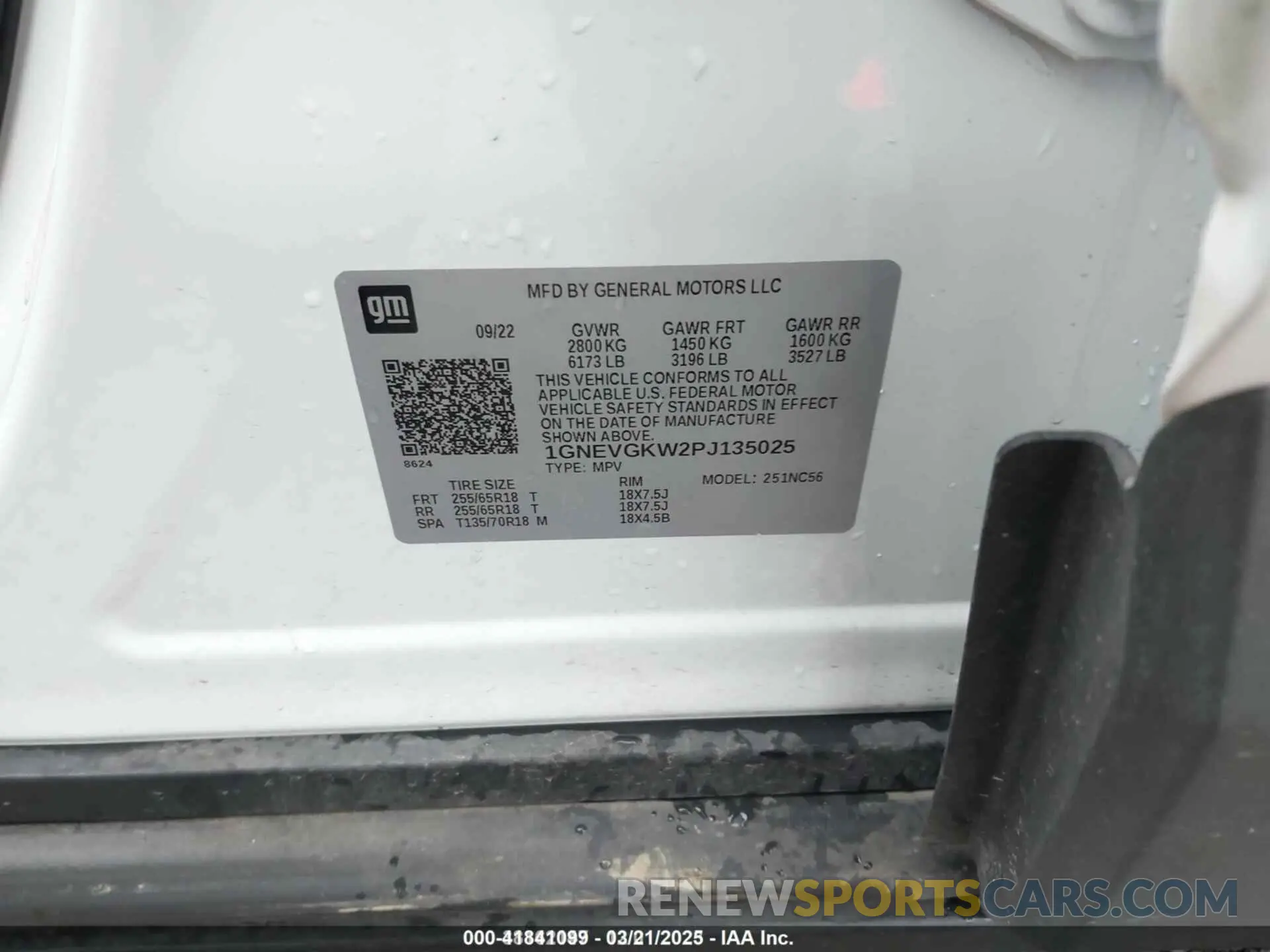 9 fotografías del automóvil dañado 1GNEVGKW2PJ135025 CHEVROLET TRAVERSE 2023