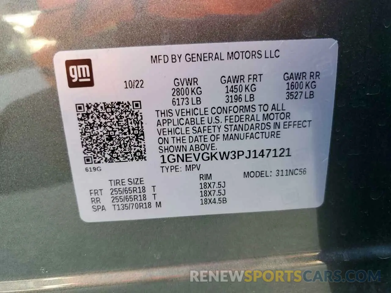 13 fotografías del automóvil dañado 1GNEVGKW3PJ147121 CHEVROLET TRAVERSE 2023