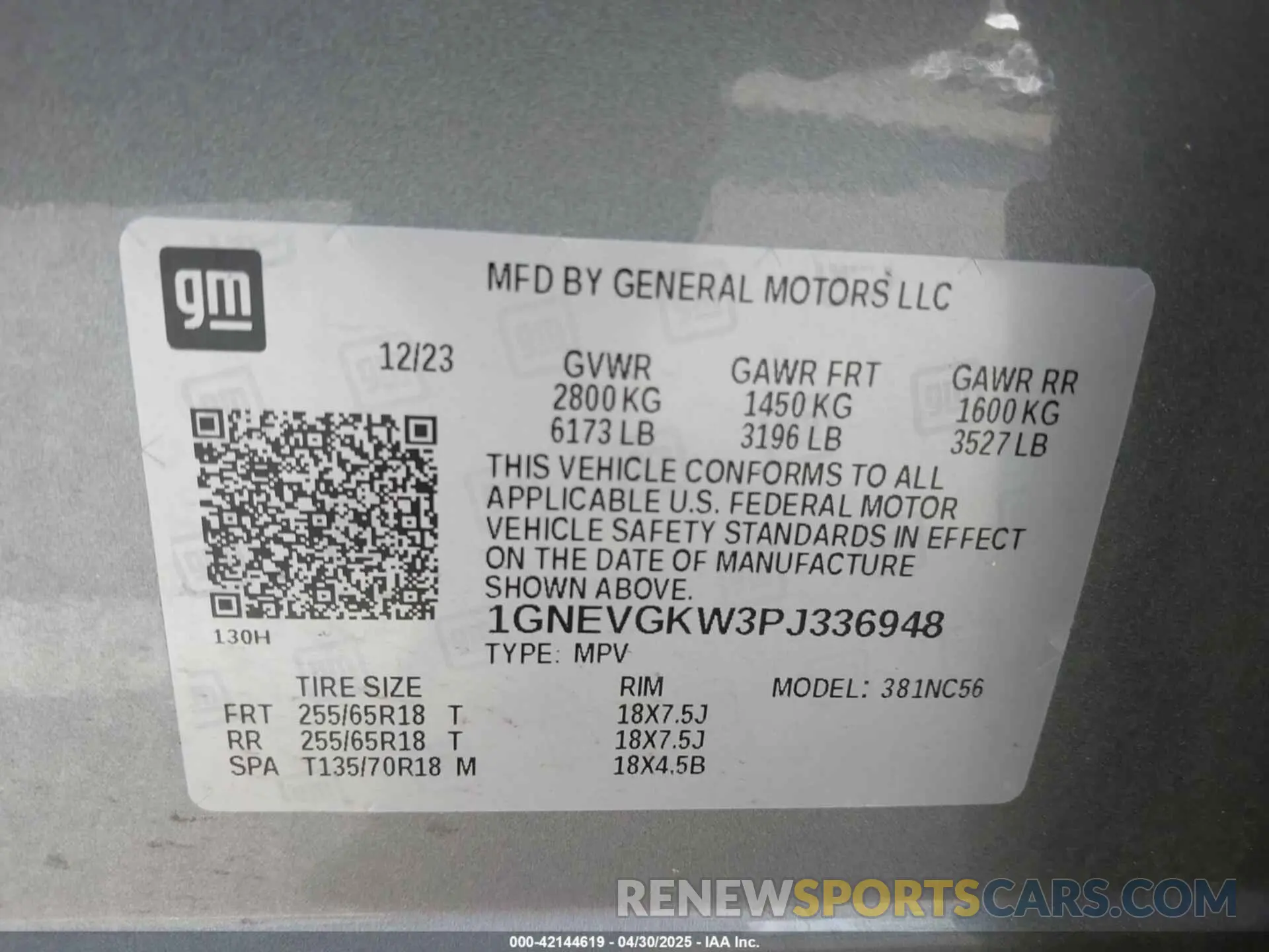 9 fotografías del automóvil dañado 1GNEVGKW3PJ336948 CHEVROLET TRAVERSE 2023