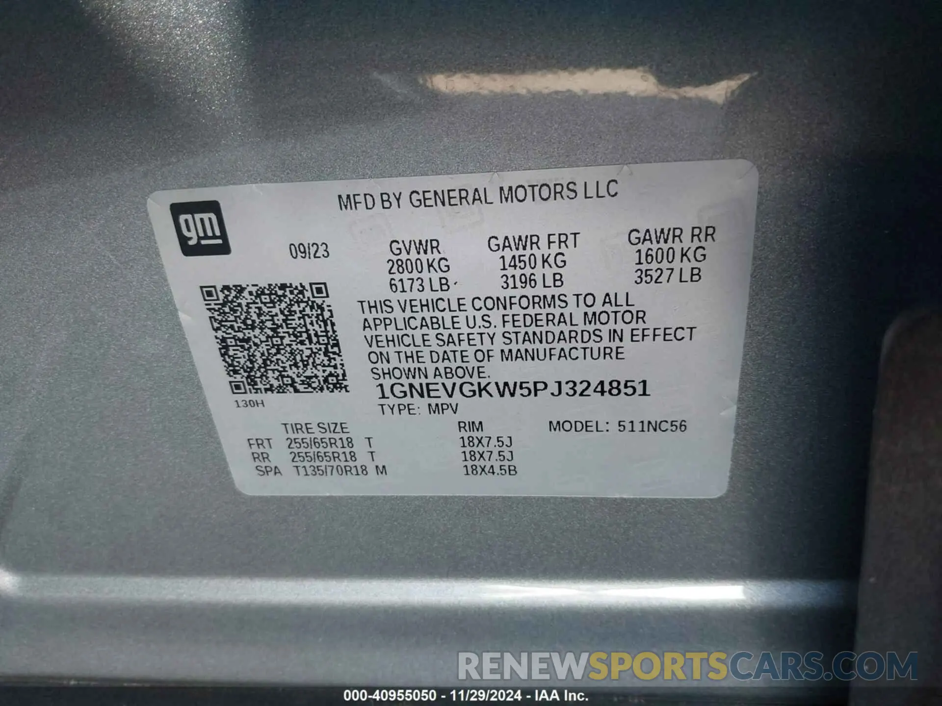 9 fotografías del automóvil dañado 1GNEVGKW5PJ324851 CHEVROLET TRAVERSE 2023