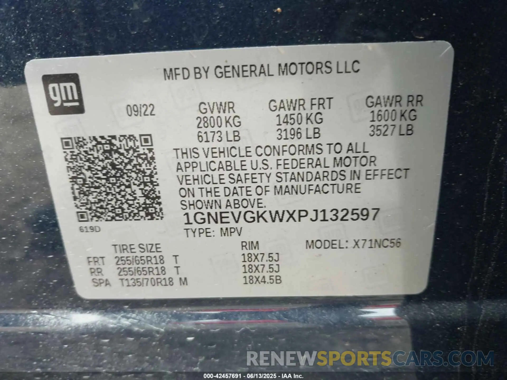 9 fotografías del automóvil dañado 1GNEVGKWXPJ132597 CHEVROLET TRAVERSE 2023