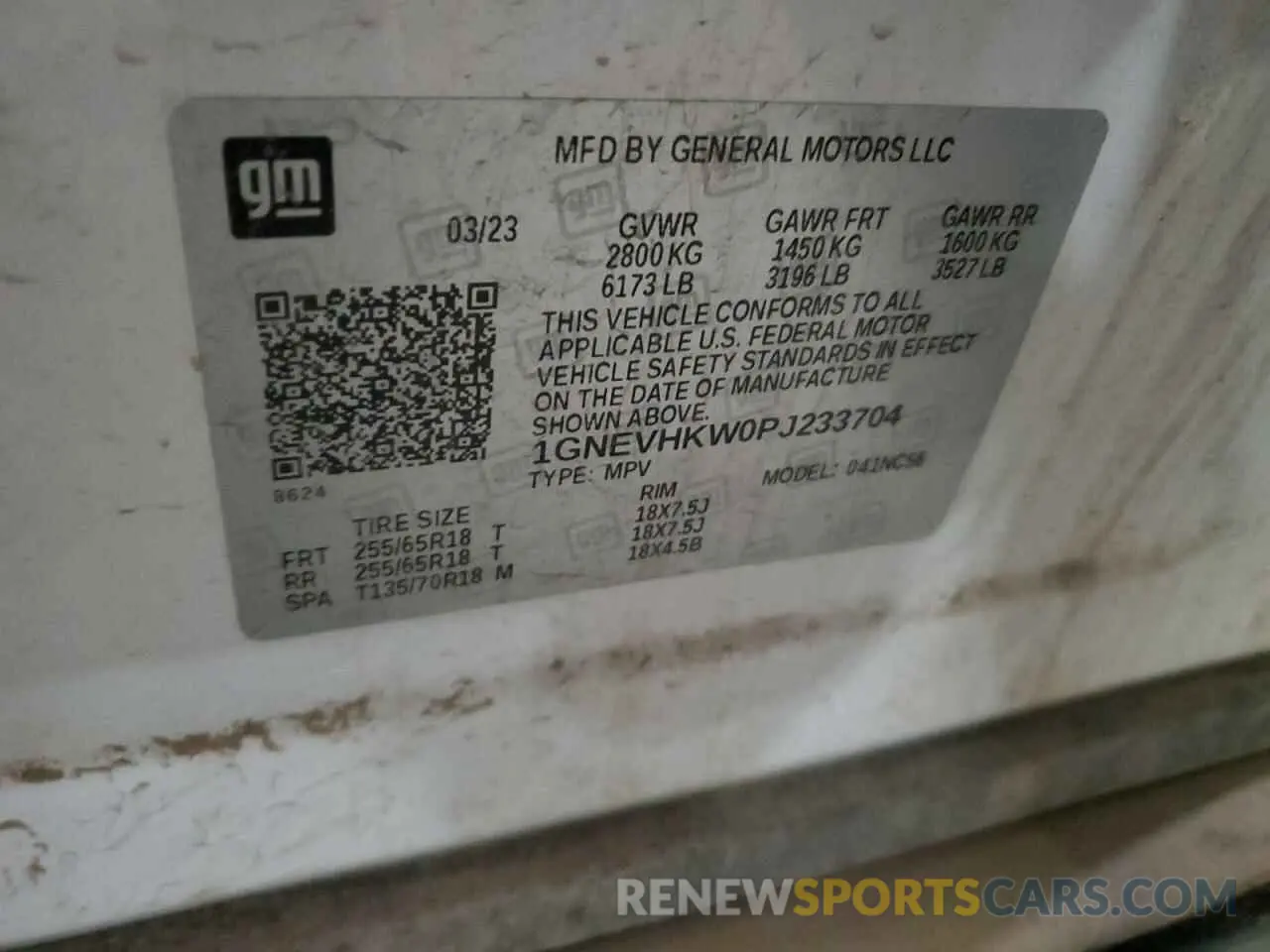 13 fotografías del automóvil dañado 1GNEVHKW0PJ233704 CHEVROLET TRAVERSE 2023