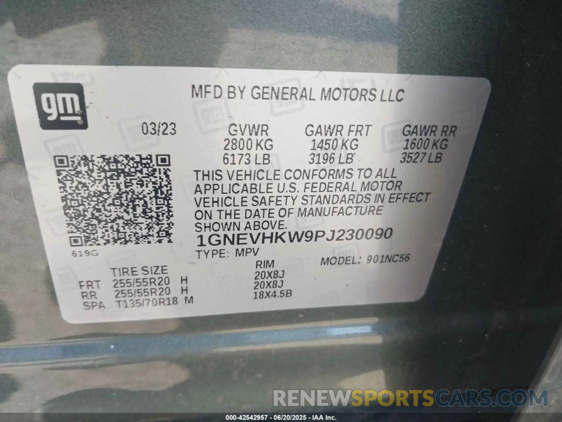 9 fotografías del automóvil dañado 1GNEVHKW9PJ230090 CHEVROLET TRAVERSE 2023