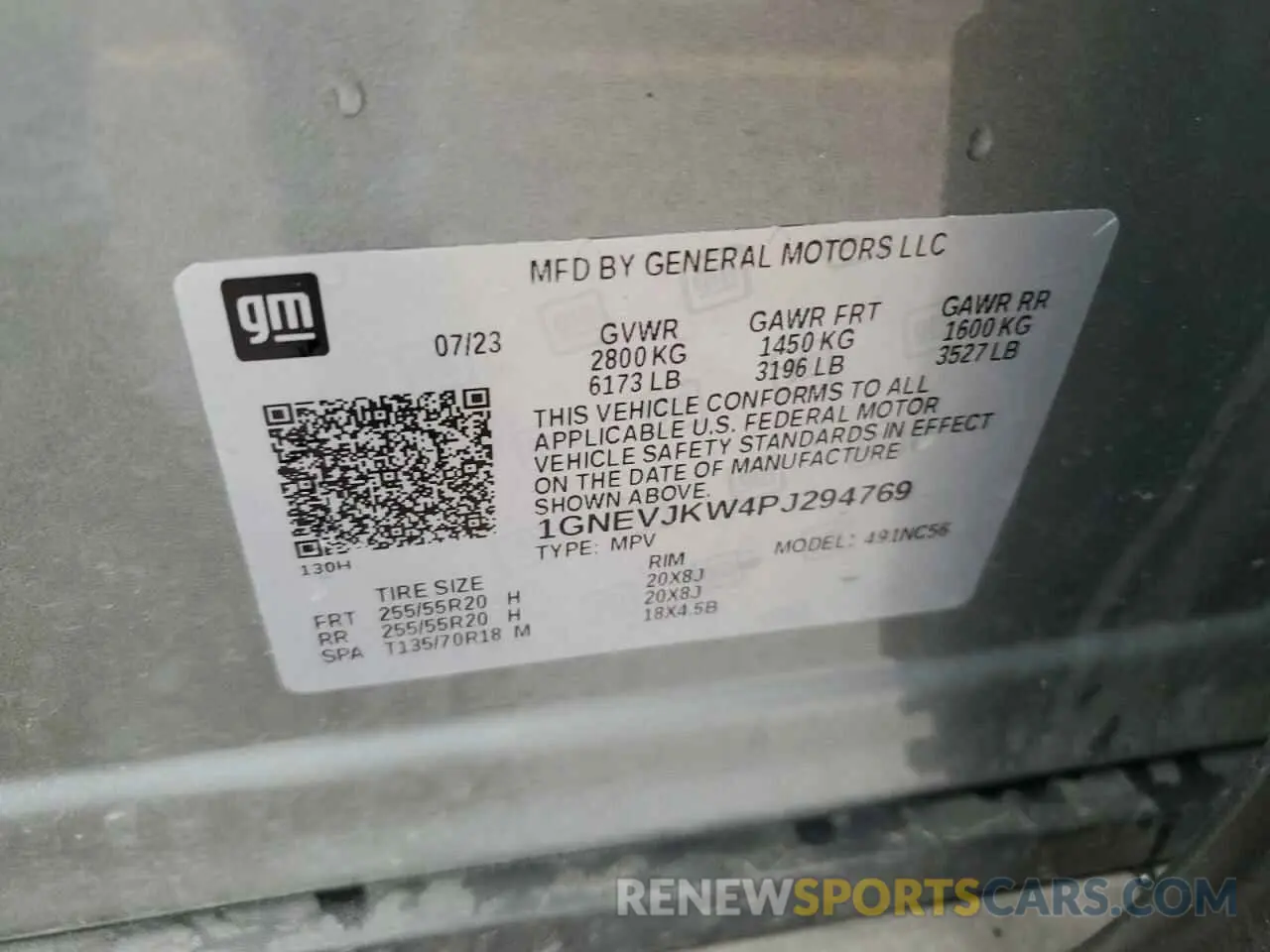 13 fotografías del automóvil dañado 1GNEVJKW4PJ294769 CHEVROLET TRAVERSE 2023