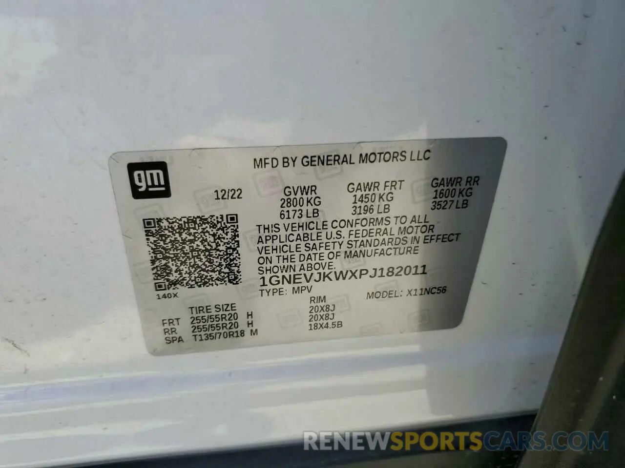 14 fotografías del automóvil dañado 1GNEVJKWXPJ182011 CHEVROLET TRAVERSE 2023