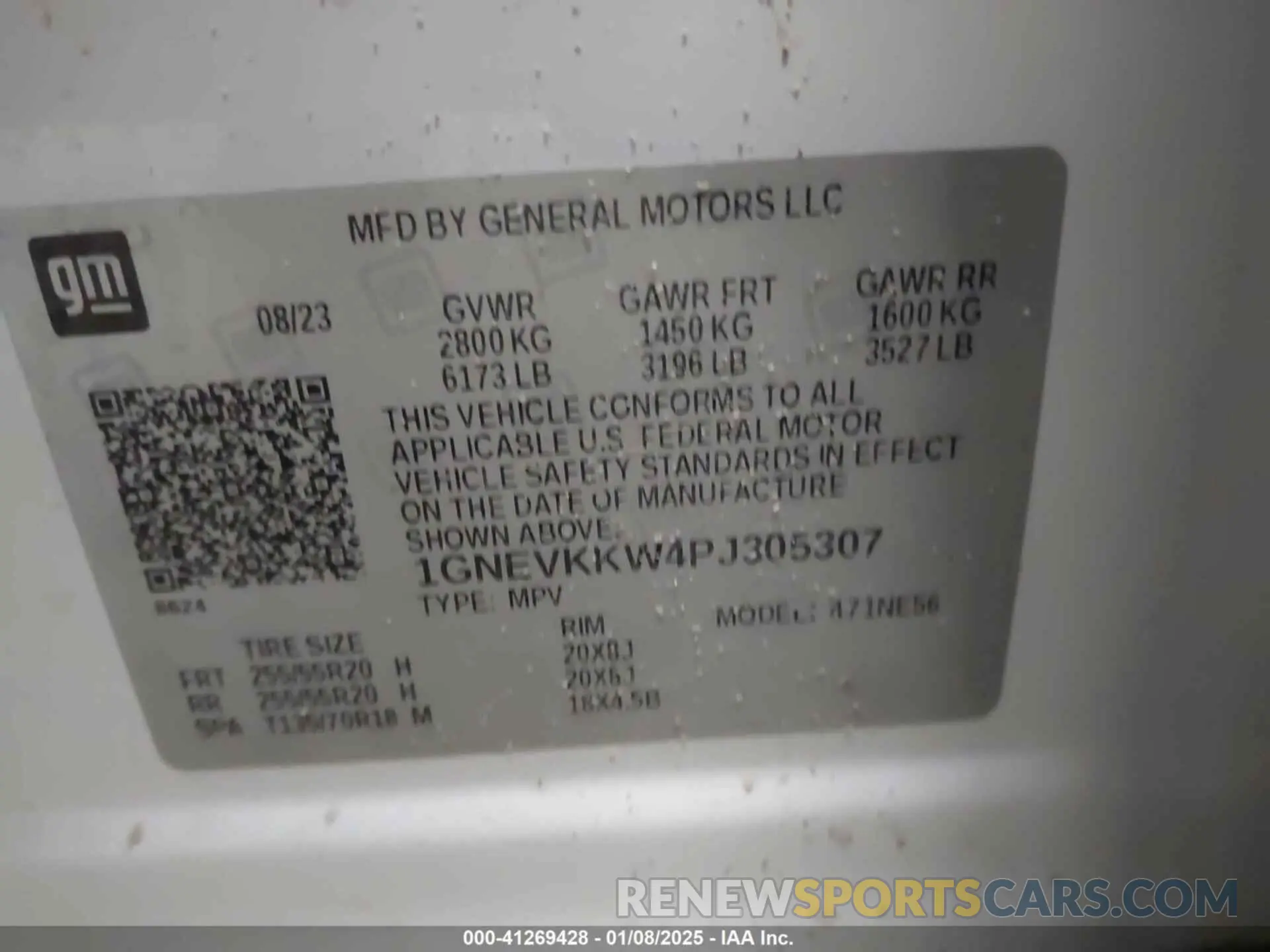 9 fotografías del automóvil dañado 1GNEVKKW4PJ305307 CHEVROLET TRAVERSE 2023