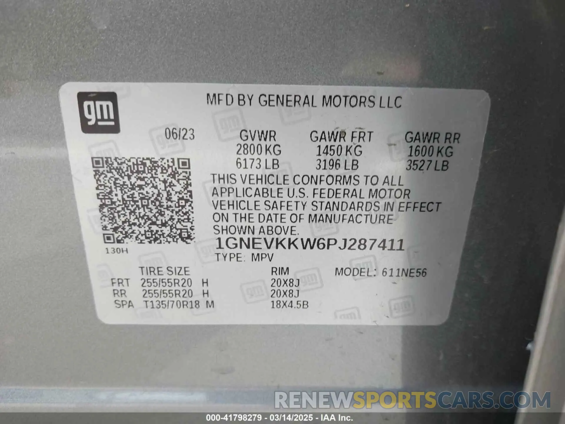 9 fotografías del automóvil dañado 1GNEVKKW6PJ287411 CHEVROLET TRAVERSE 2023