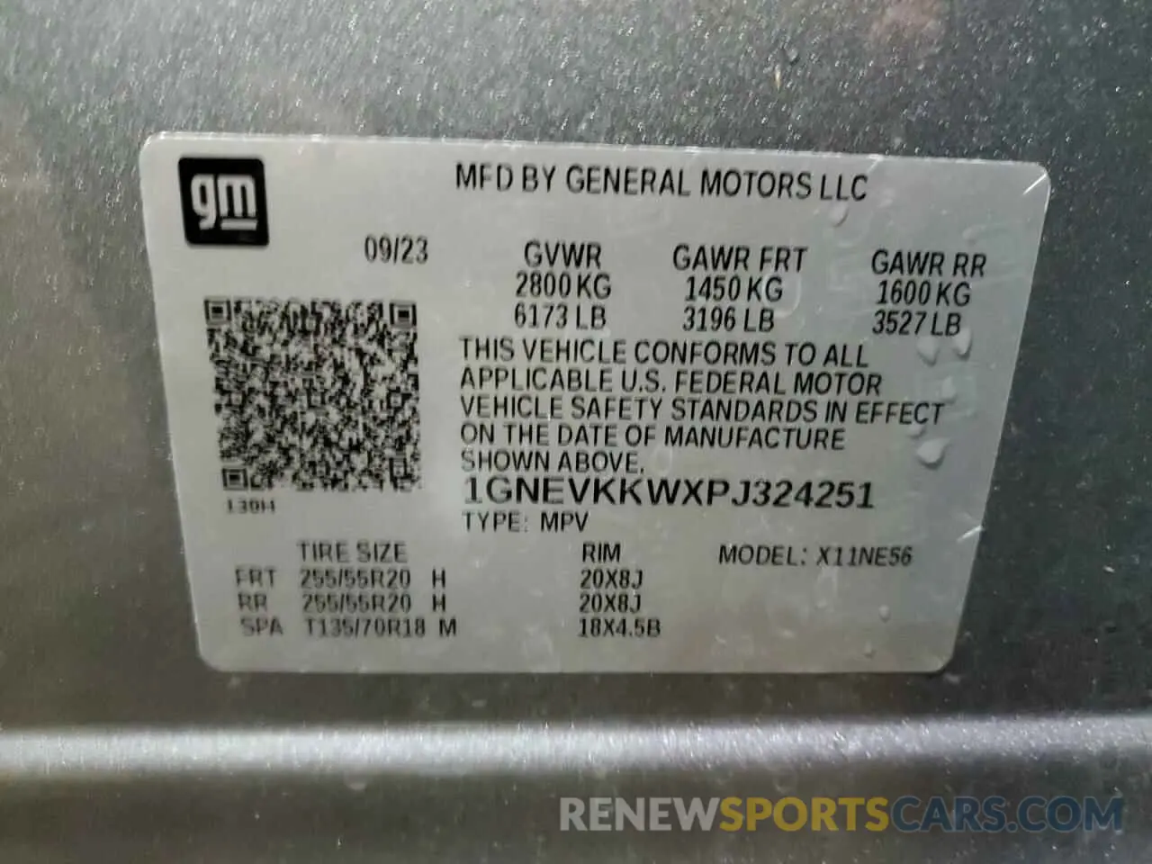 13 fotografías del automóvil dañado 1GNEVKKWXPJ324251 CHEVROLET TRAVERSE 2023