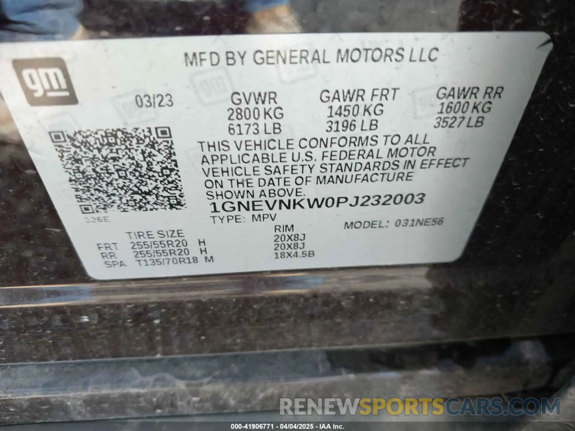 9 fotografías del automóvil dañado 1GNEVNKW0PJ232003 CHEVROLET TRAVERSE 2023