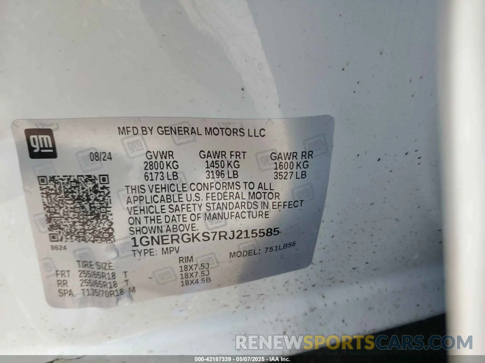 9 fotografías del automóvil dañado 1GNERGKS7RJ215585 CHEVROLET TRAVERSE 2024