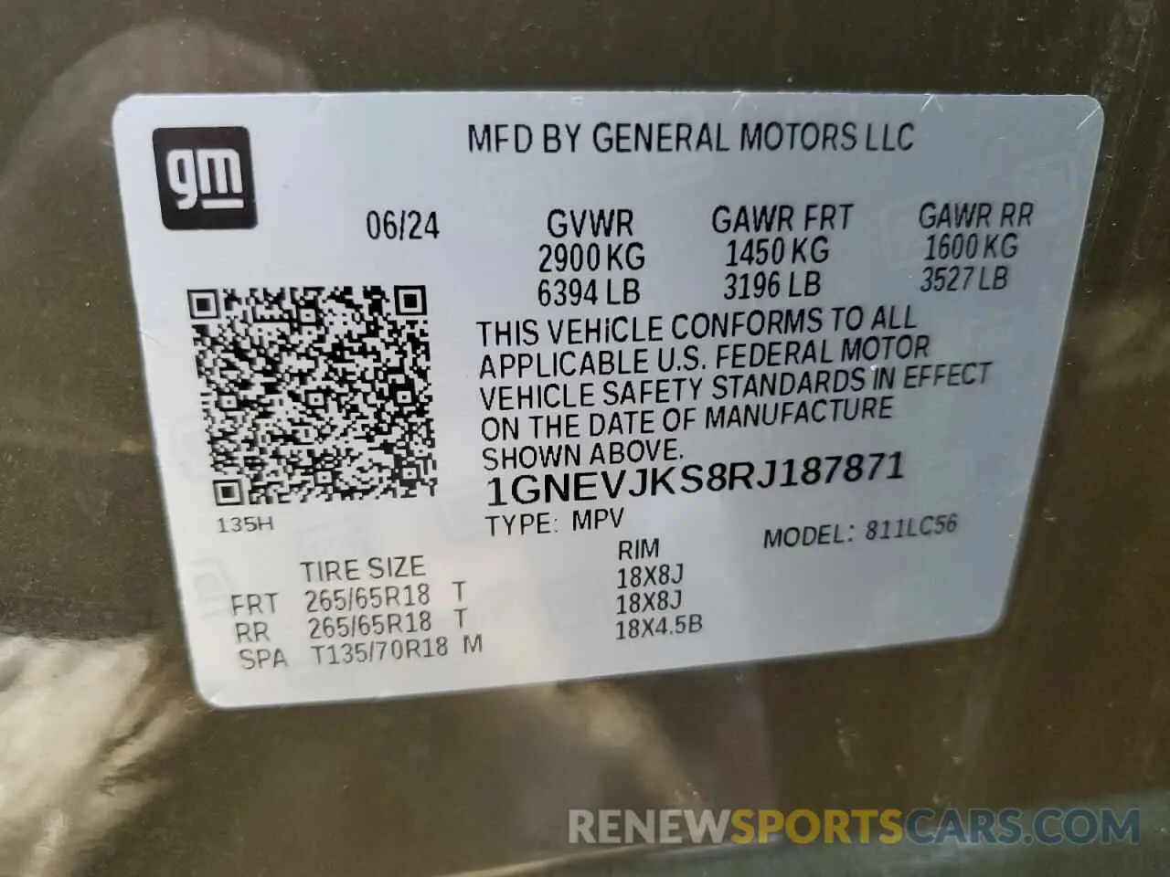 13 fotografías del automóvil dañado 1GNEVJKS8RJ187871 CHEVROLET TRAVERSE 2024