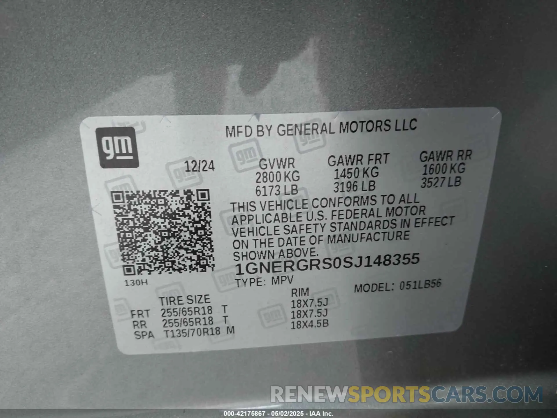 9 fotografías del automóvil dañado 1GNERGRS0SJ148355 CHEVROLET TRAVERSE 2025