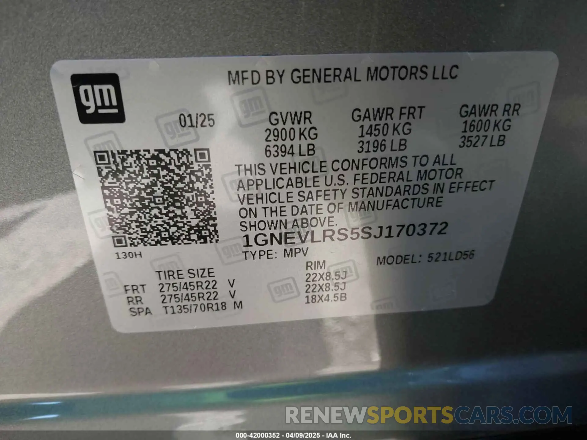 9 fotografías del automóvil dañado 1GNEVLRS5SJ170372 CHEVROLET TRAVERSE 2025