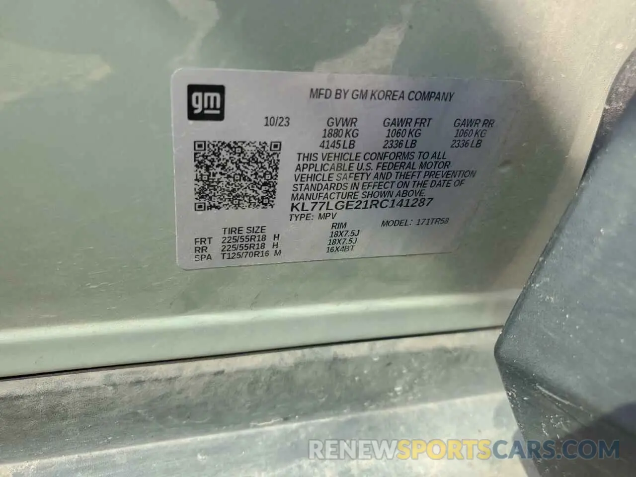 14 fotografías del automóvil dañado KL77LGE21RC141287 CHEVROLET TRAX 1RS 2024