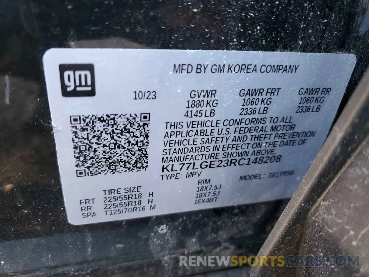 13 fotografías del automóvil dañado KL77LGE23RC148208 CHEVROLET TRAX 1RS 2024