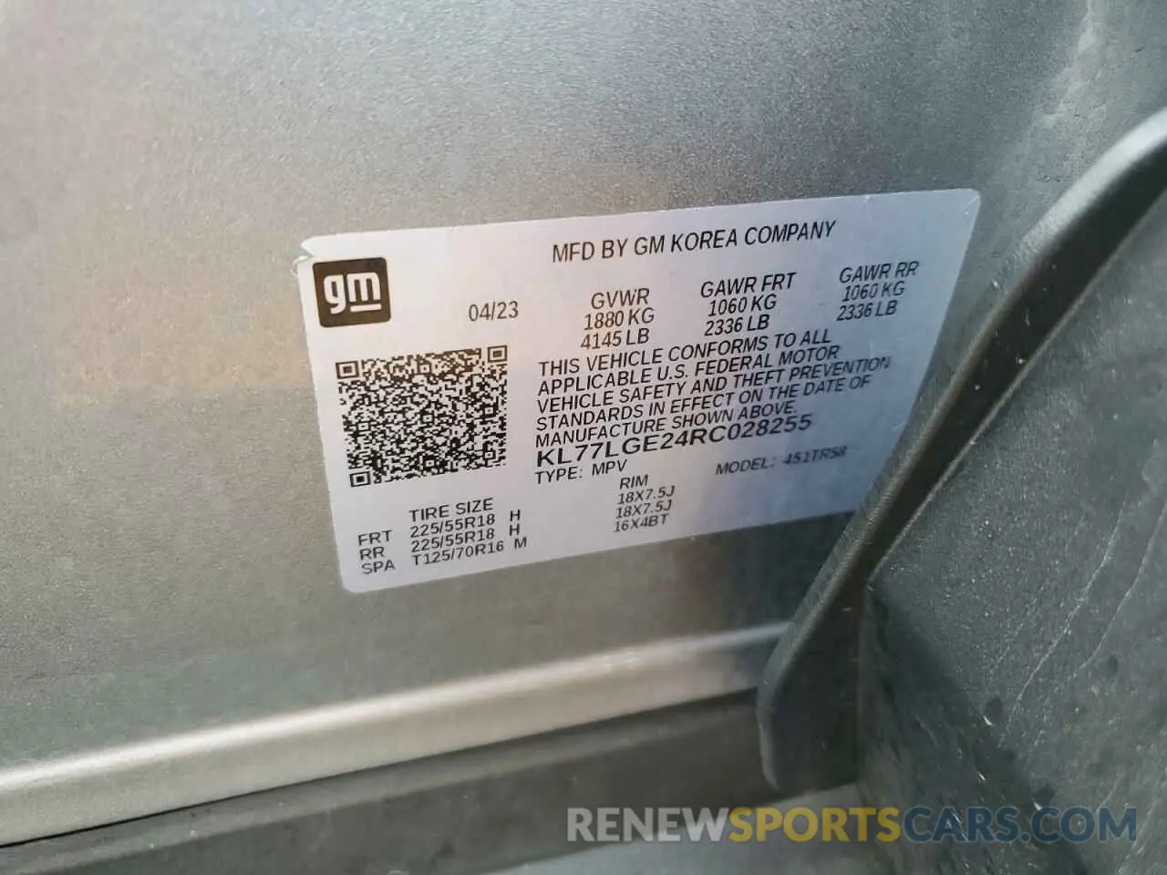 12 fotografías del automóvil dañado KL77LGE24RC028255 CHEVROLET TRAX 1RS 2024